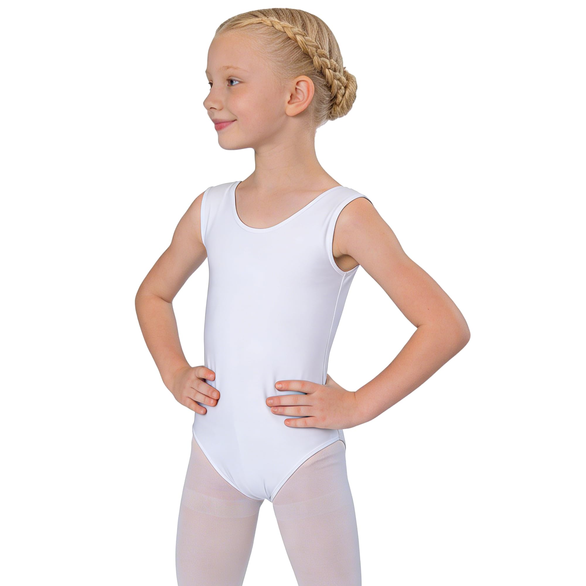 Wildarms Maillot de Ballet para Niñas sin Mangas, Leotardo de Danza Infantil para Gimnasia, Baile y Disfraces