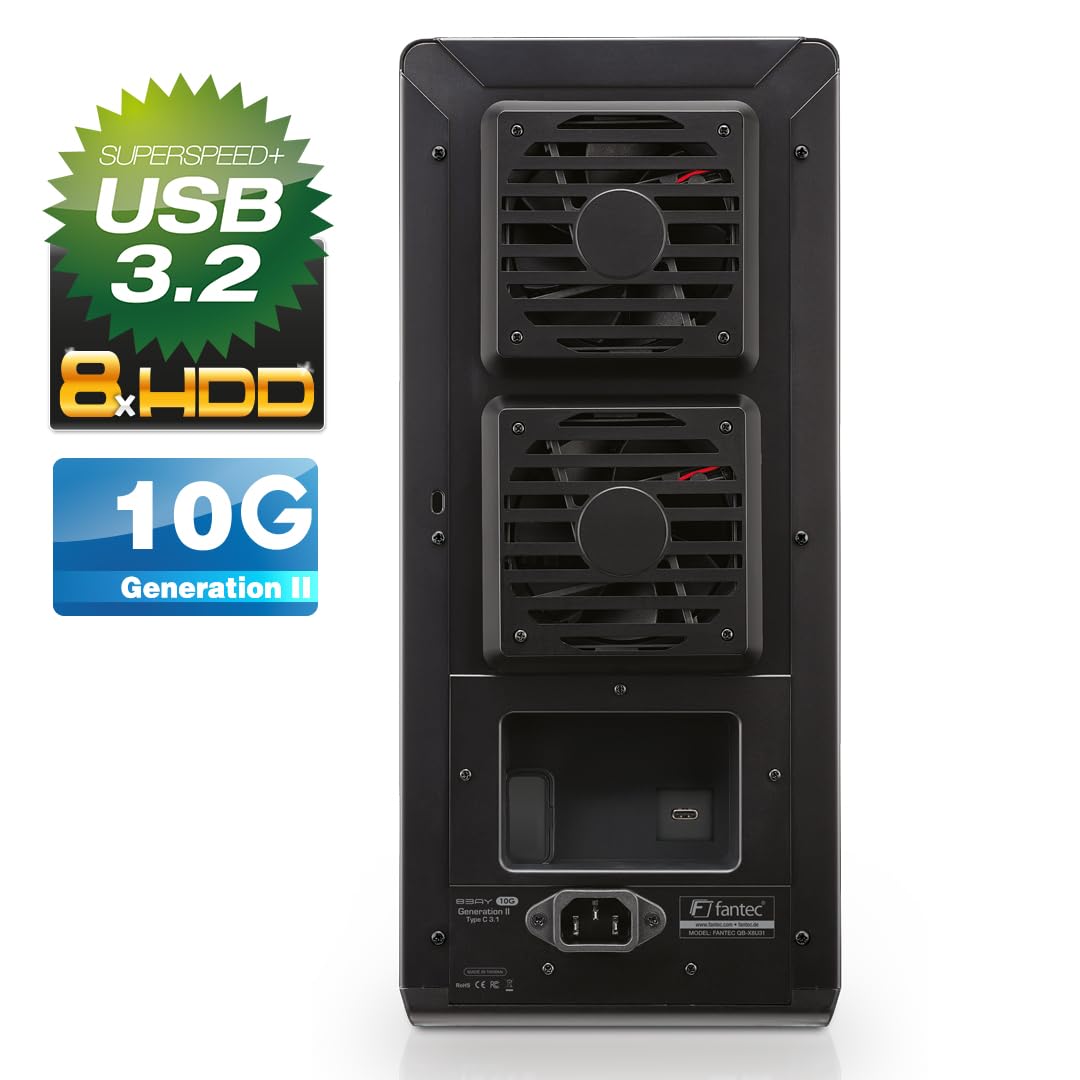 FANTEC QB-X8U31 schwarz, 8x3.5" SATA HDD USB3.1, Typ-C, 10G (2573)