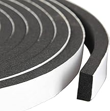 Viewlite Gasket Black Single Side High Density Self Adhesive Foam Seal Tape, Weather Stripping Doors and Window Soundproofing, (24mm x 3mm x 10 Meter) (1 inches Double Sided Tape) (Pack of 2)