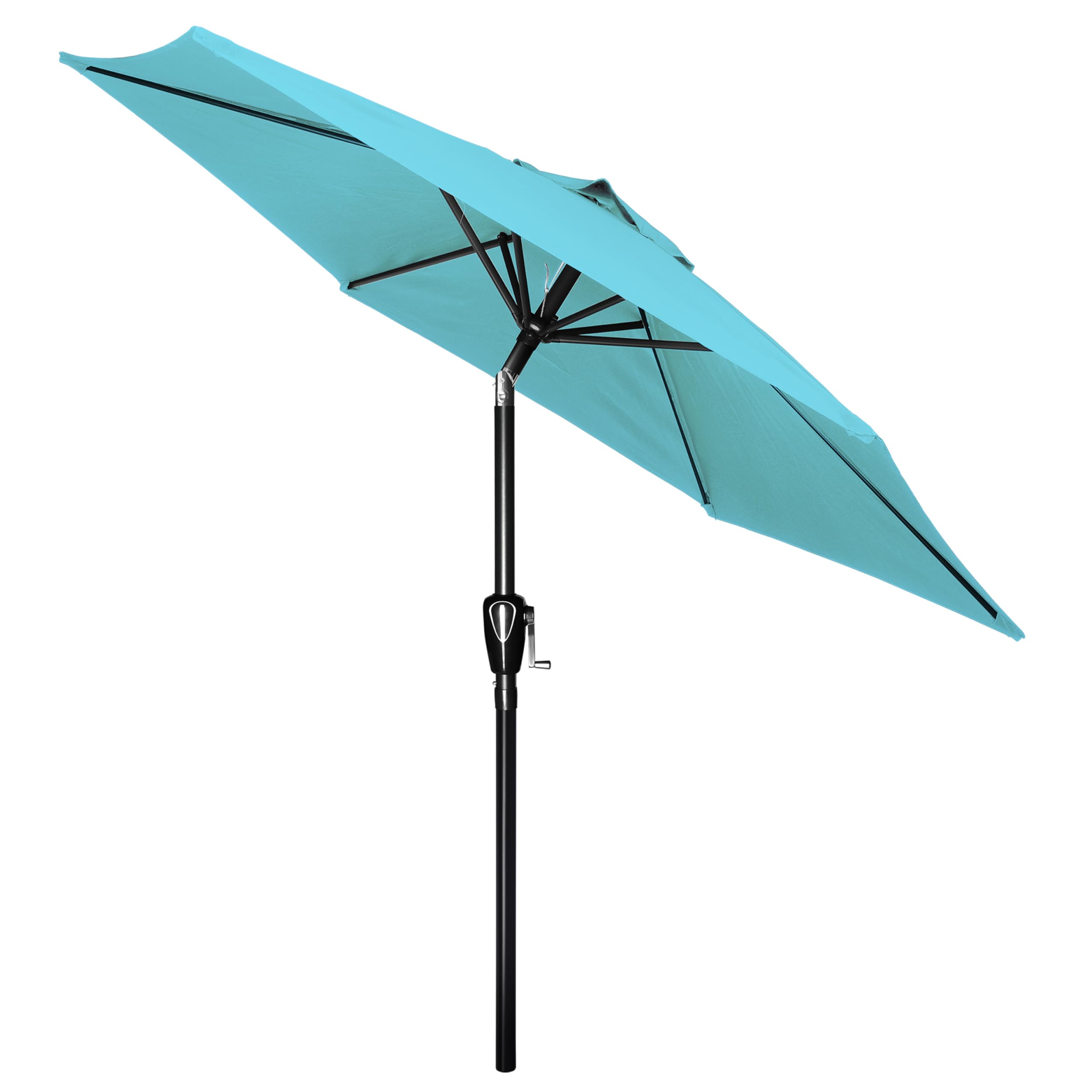 Simple Deluxe 7.5' Patio Umbrella Outdoor Table Market Yard Umbrella with 6 Sturdy Ribs for Backyard, Pool, Garden, Deck, Turquoise