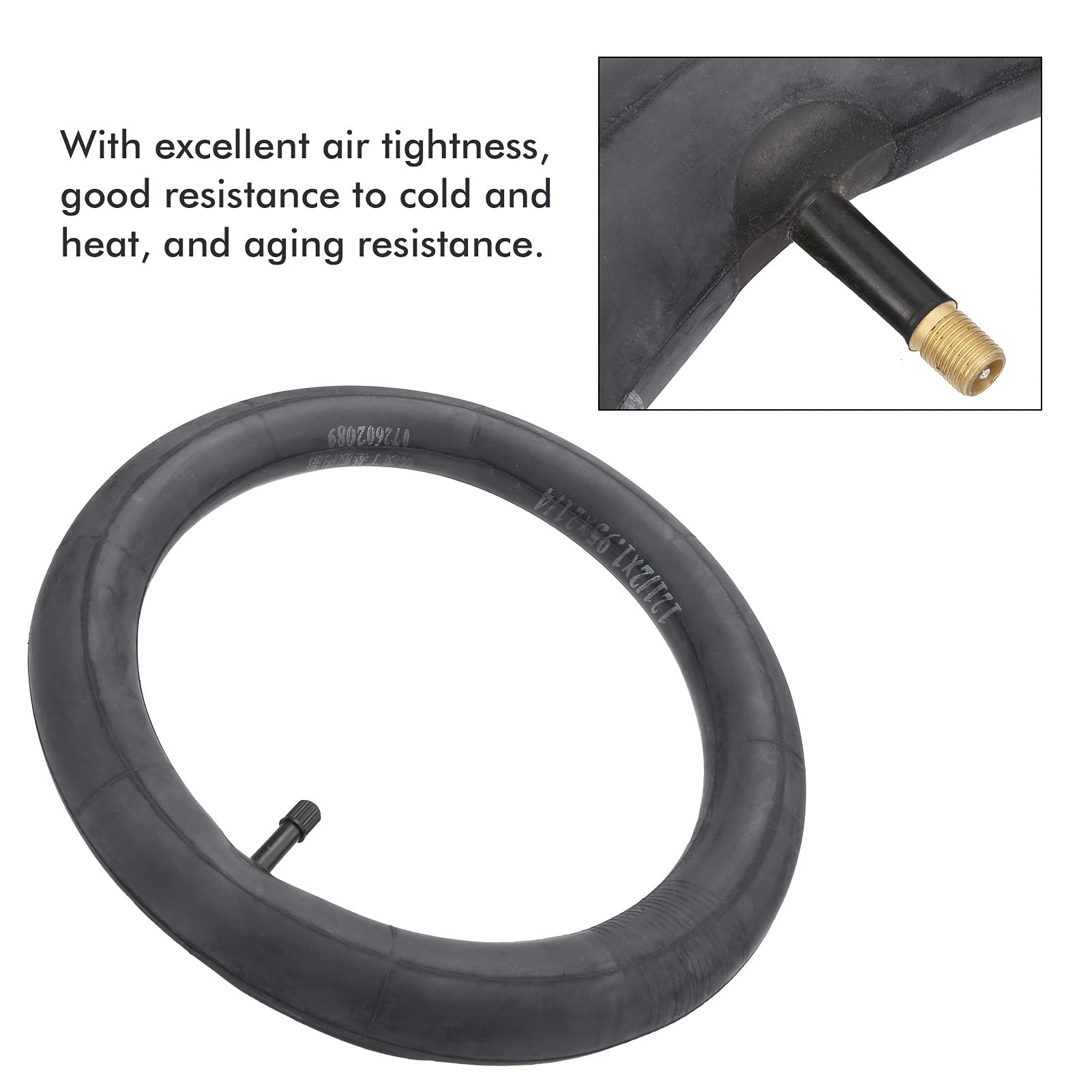 Camere d'Aria per Bici, Guarnizione Valvola Camera d'Aria da 12 Pollici Valvola Schrader per Bicicletta Camere d'Aria in Gomma Butilica Accessori Compatibili per Bici Pieghevole