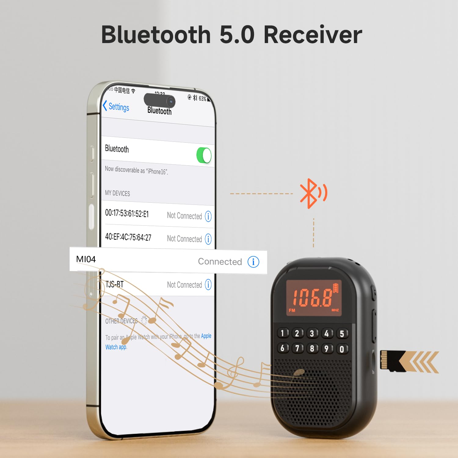 Radio Portátil Am/FM de Bolsillo Recargable, Soporta Conexión Bluetooth, Radio Mini con Antena Telescópica, Altavoz Grande, Auricular Estéreo y Temporizador de Sueño para Personas Mayores