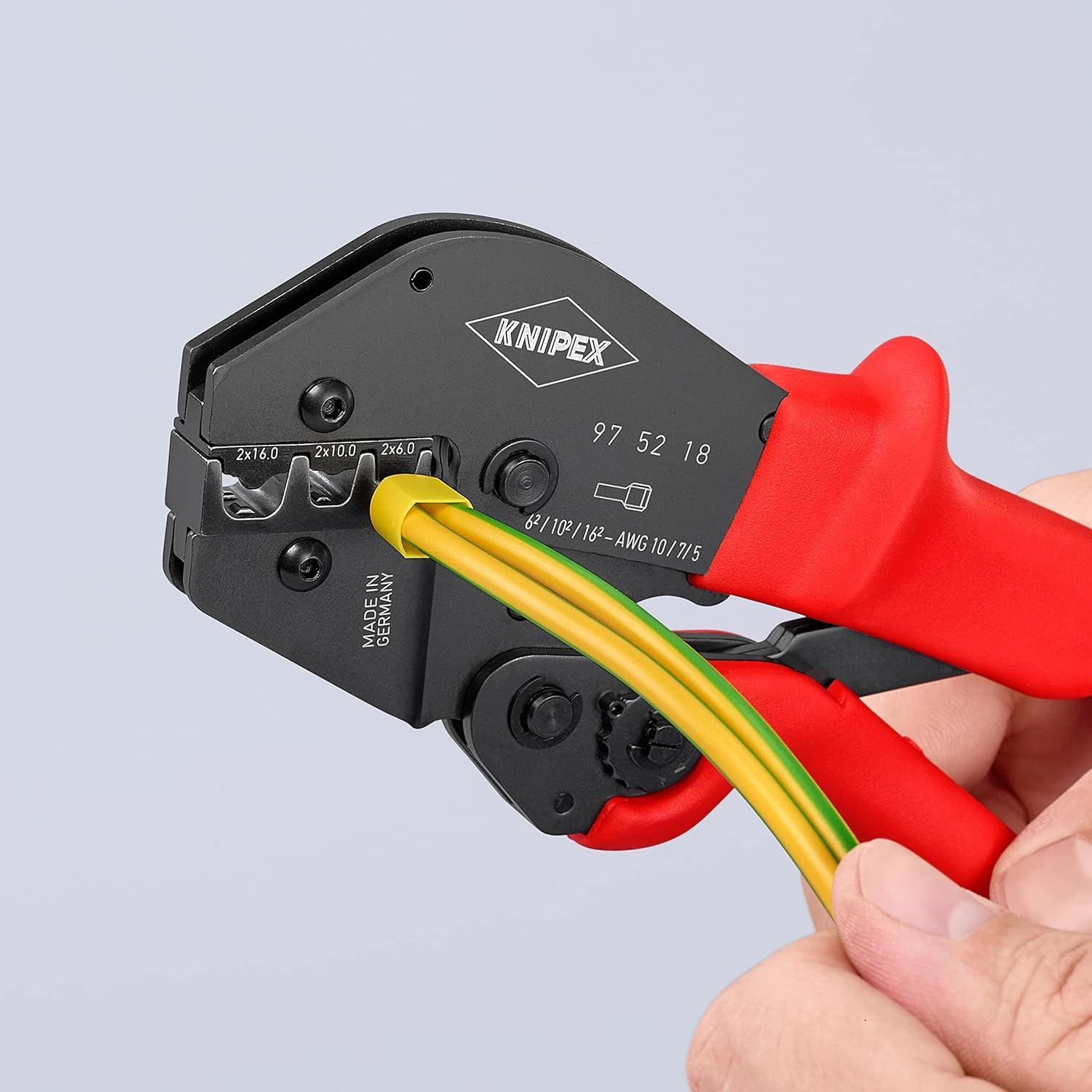 KNIPEX Szczypce do zagniatania obsługiwane dwoma rękoma pokryte antypoślizgowym tworzywem sztucznym 250 mm, 97 52 18