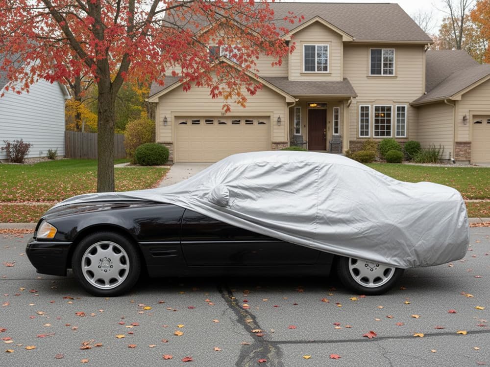 Custom Fits 1989-2002 Mercedes Benz R129 SL-Class 280SL 300SL 320SL 500SL 600SL Car Cover 280 300 320 500 600 SL 2 Door Coupe Roadster Silver Metallic Covers