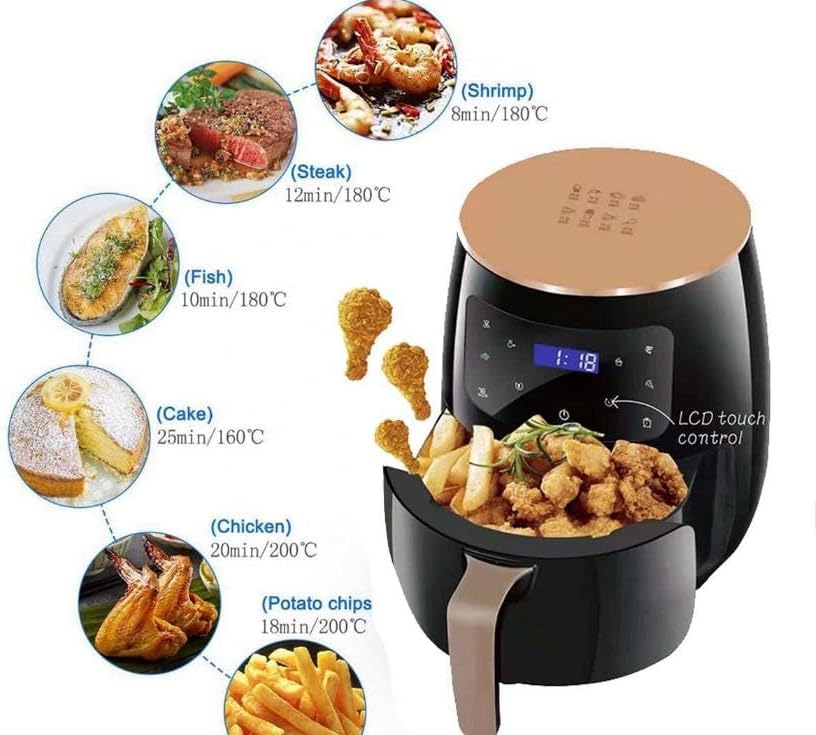 Miniatura 2 de Generic Freidora de aire 13 en 1 de 6.25 cuartos de galón con tecnología térmica lineal T patentada para crujir, asar, deshidratar y recalentar