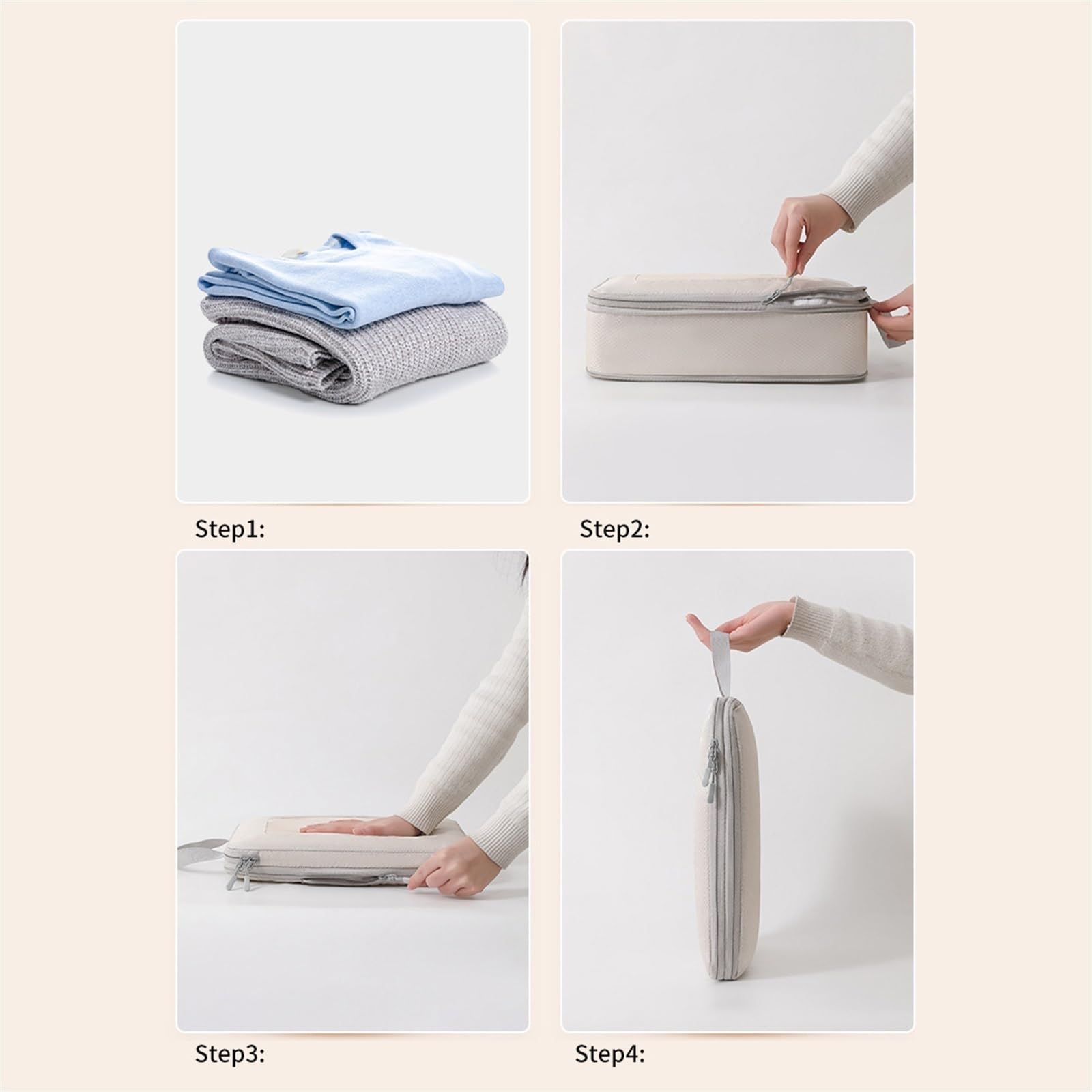 Organizzatori da Viaggio a Compressione Cubi di imballaggio a compressione for organizzatori di imballaggio for bagagli espandibili Cubi di imballaggio a compressione 4 set for valigie a mano Borse es