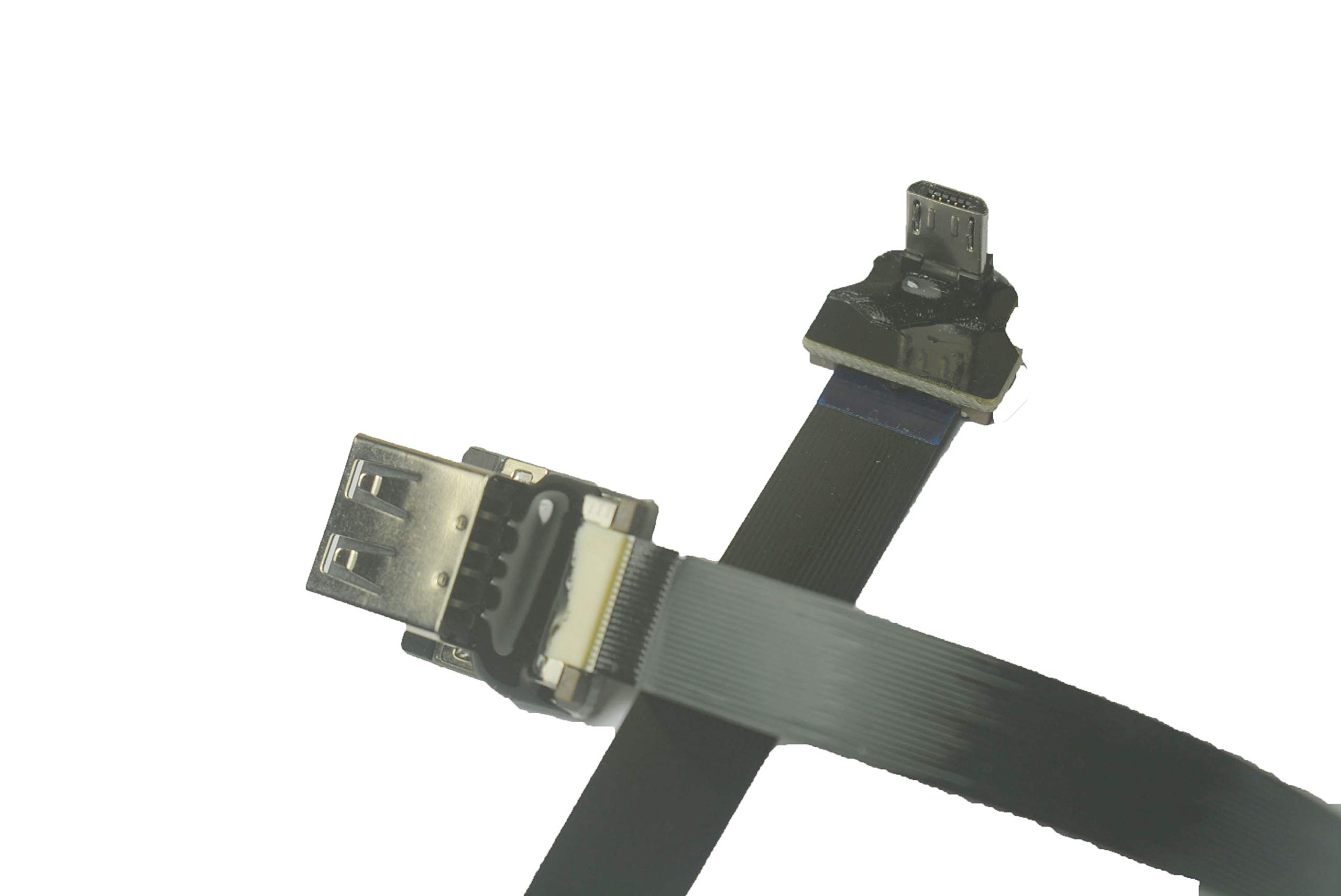 Cavo OTG Micro USB 90° Maschio A USB A Femmina - Piatto Sottile Flessibile 20cm Per FPV Gimbal Fotocamera (Non Per Ricarica) - 3