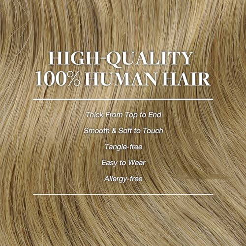 Image of GOO GOO Clip in Hair Extensions Real Human Hair, Remy Human Hair Extensions Clip ins for Women, Natural Human Hair, 18inch 150g 9Pcs, 7 Bronde