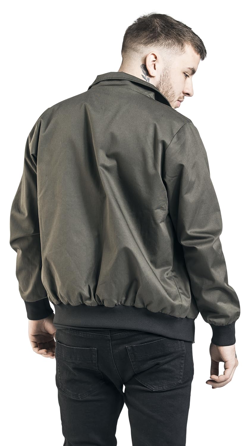 RED by EMP Herren Khaki Übergangsjacke mit Stehkragen