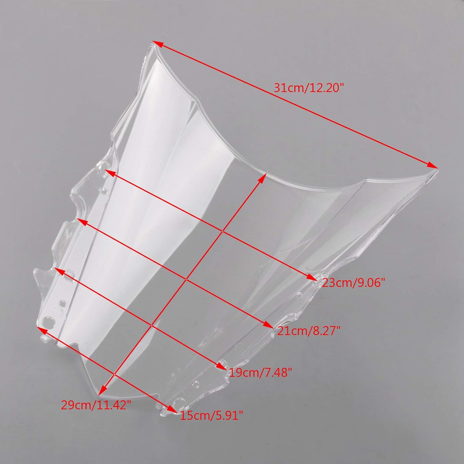 Bruce & Shark Clear Motorcycle Windshield Windscreen for Yamaha YZF-R3/YZF-R25 2015-2018