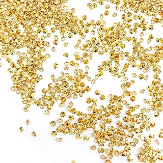 Jancosta 10000 Clear Wedding Table Scatter Confetti Crystals Acrylic Diamonds Rhinestones for Table Centerpiece Decorations Wedding Decorations Bridal Shower Decorations Vase Beads (3mm) (Gold)