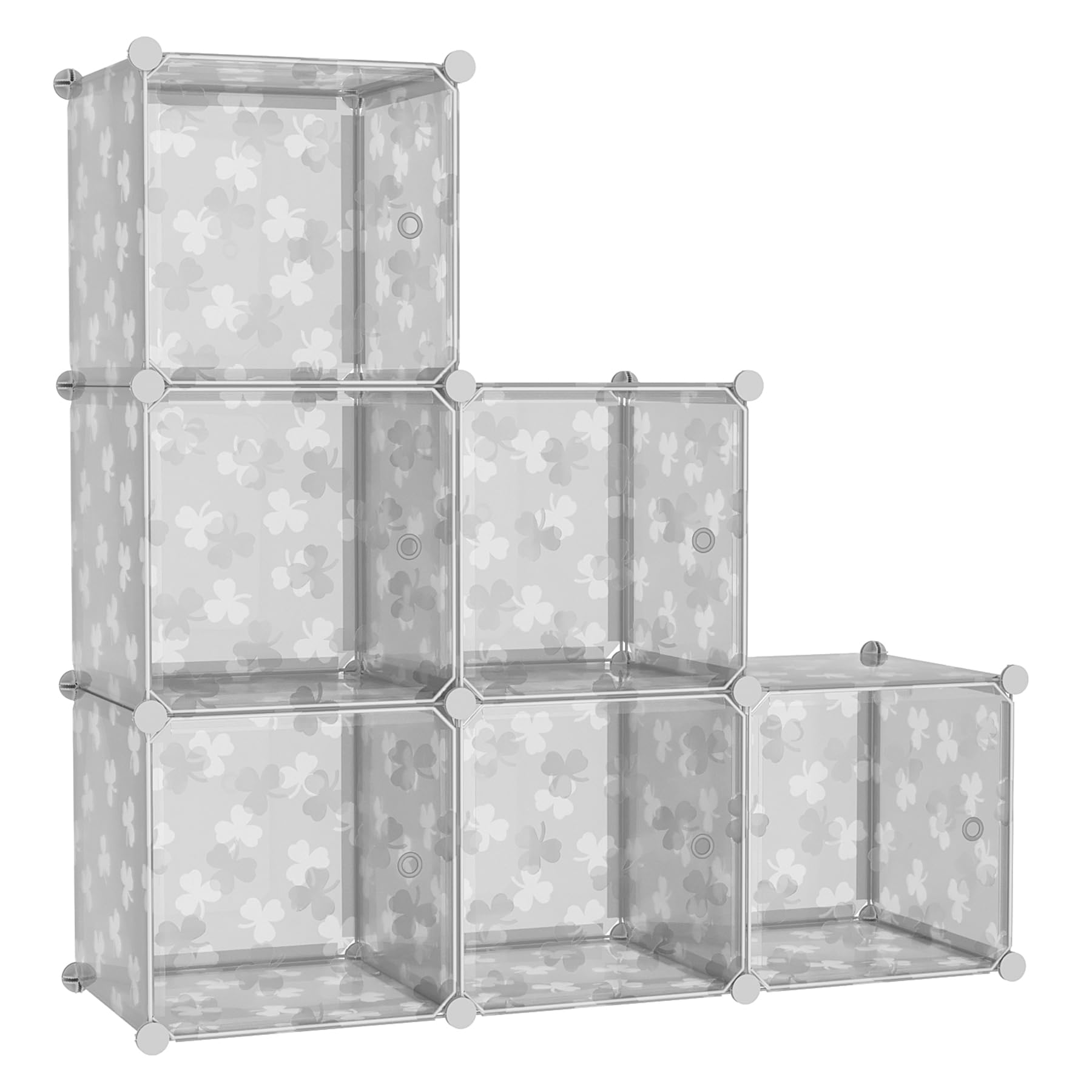 C&AHOME Würfelförmiger Aufbewahrungs-Organizer mit Türen, 6-Würfel-Regalbretter, Schrankschrank, DIY-Modul-Bücherregal aus Kunststoff, ideal für Schlafzimmer, Wohnzimmer