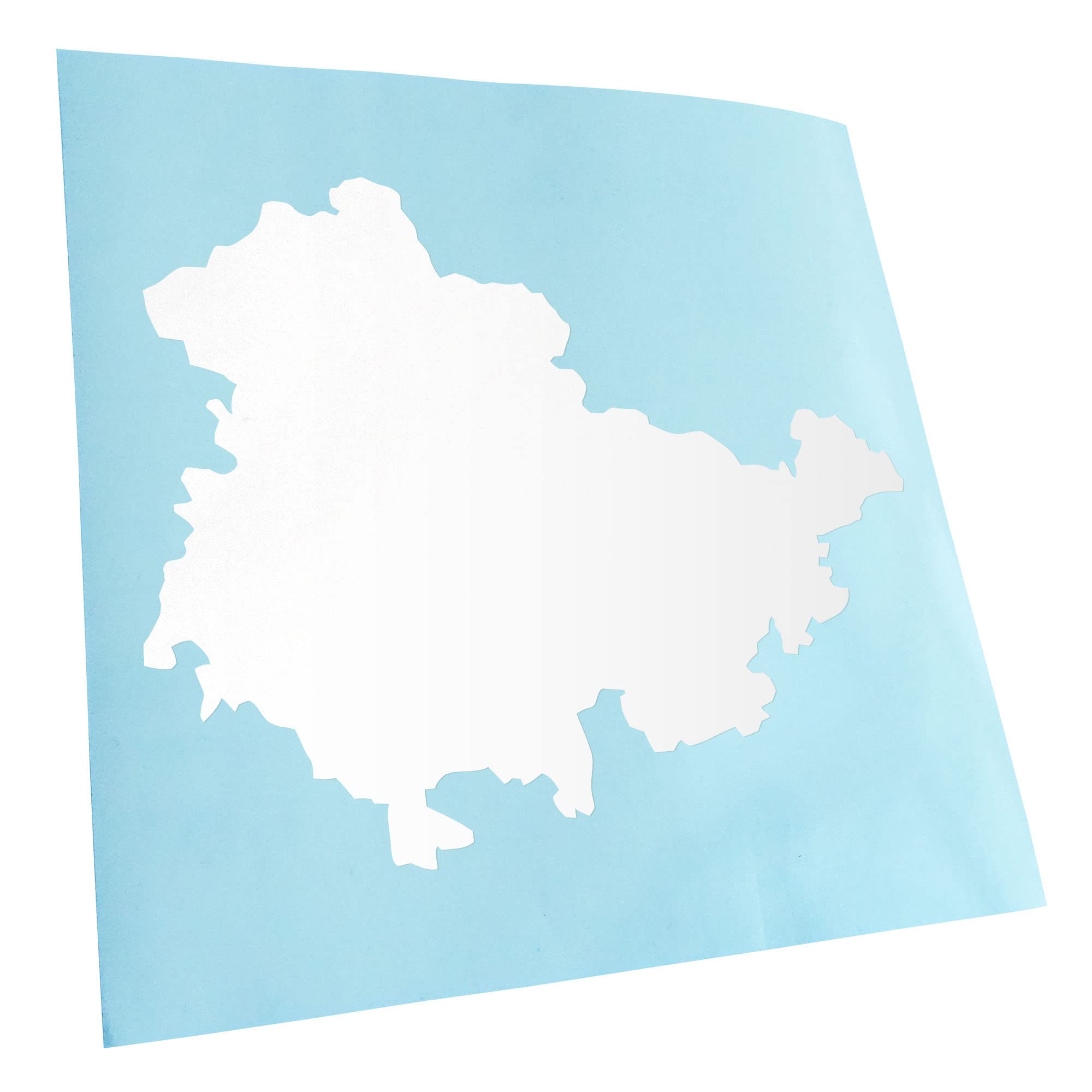 Kiwistar - Car Sticker - White - 50 x 42 cm Thuringia Germany Silhouette - Rear Window Car Sticker Weatherproof for Car Truck Moped Truck - Sticker Exterior Self-Adhesive Tuning Accessories for
