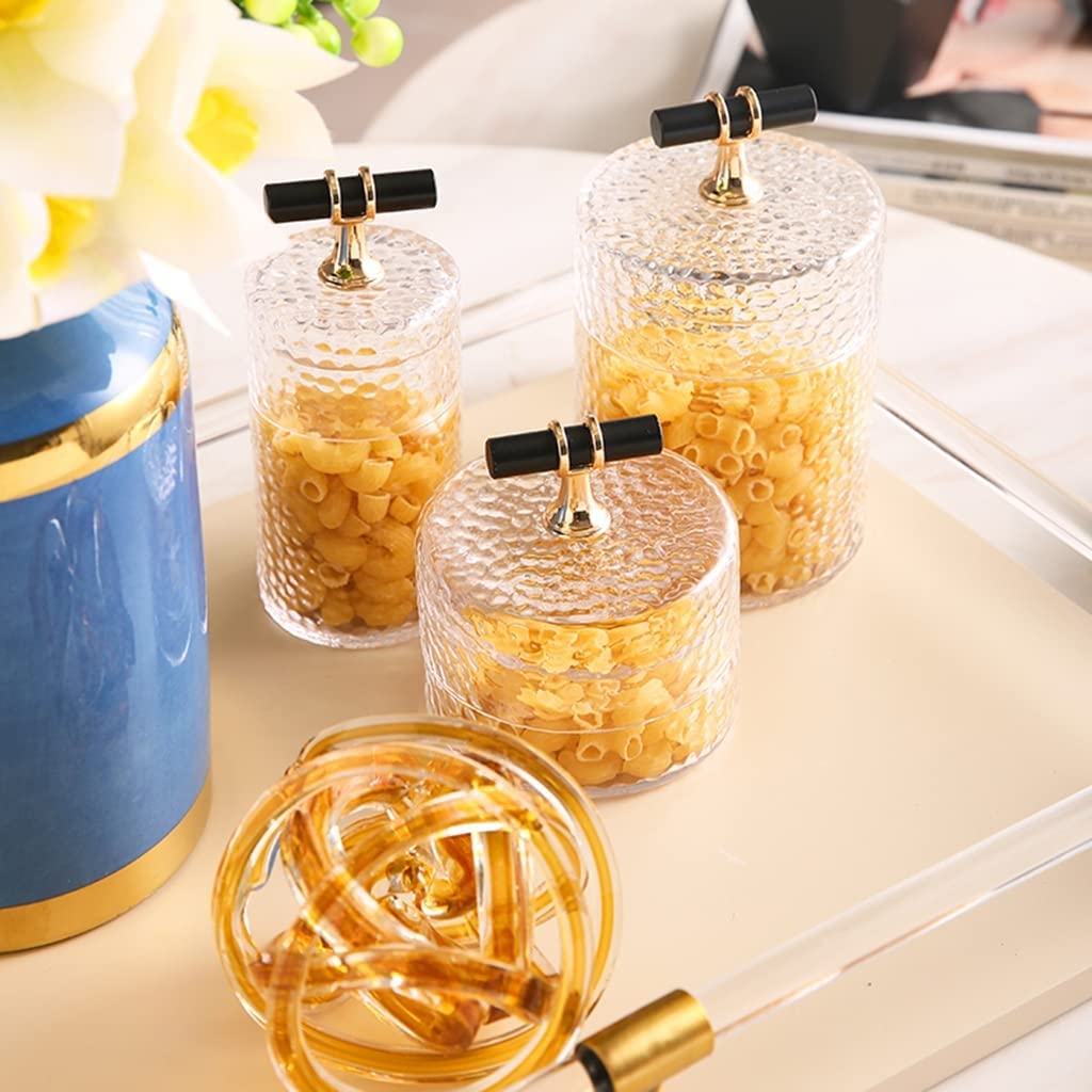 Tarro de Caramelo, Tarro de Caramelo de diseño Moderno, tarros de Cristal para Dulces con Tapa y Mango de Metal, tarros de Caramelo para Buffet de Dulces