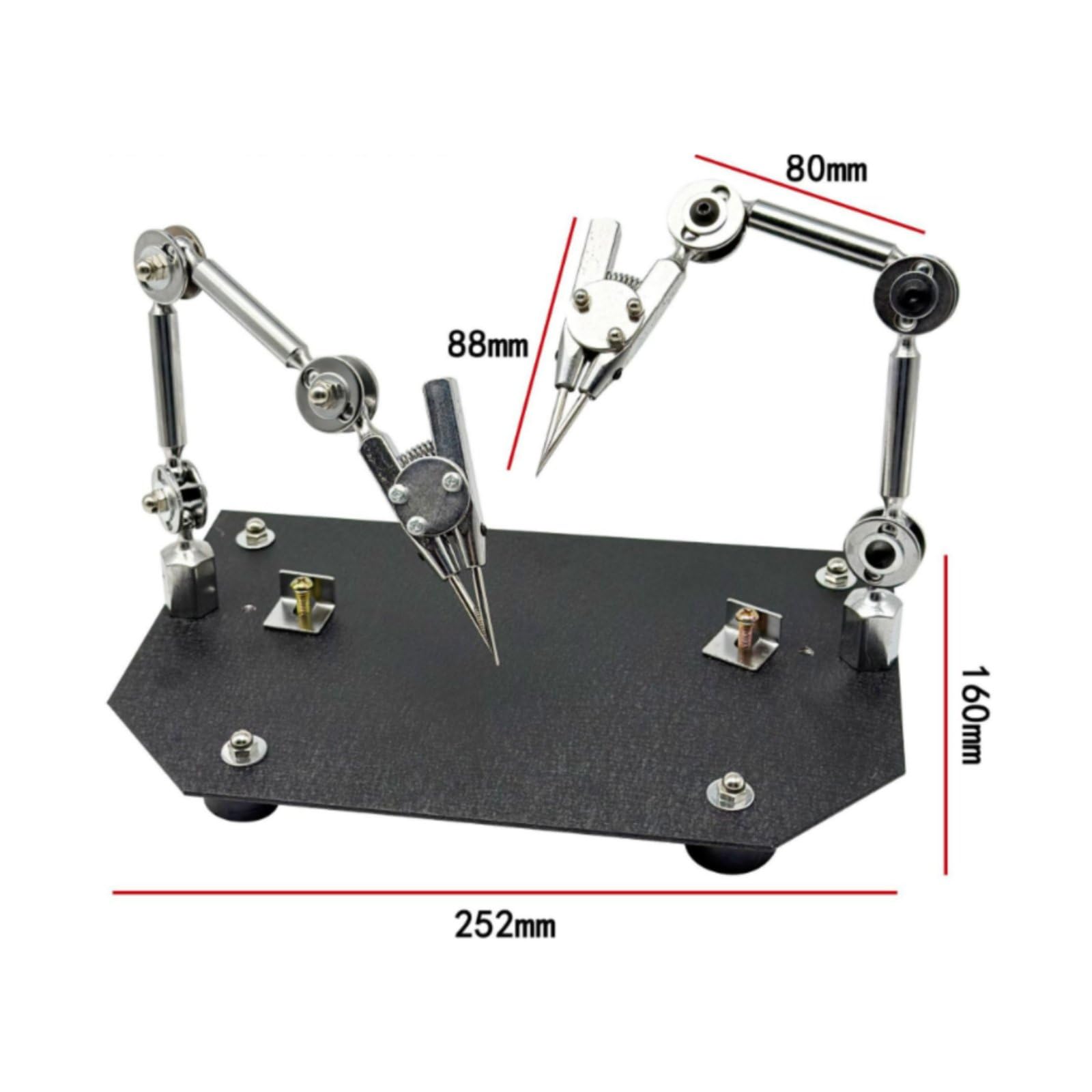 predolo Terza Mano Saldatura Base Stabile Morsetto Flessibile Saldatura Resistente Supporto Saldante con Pinze per Gioielleria, Doppia Testa
