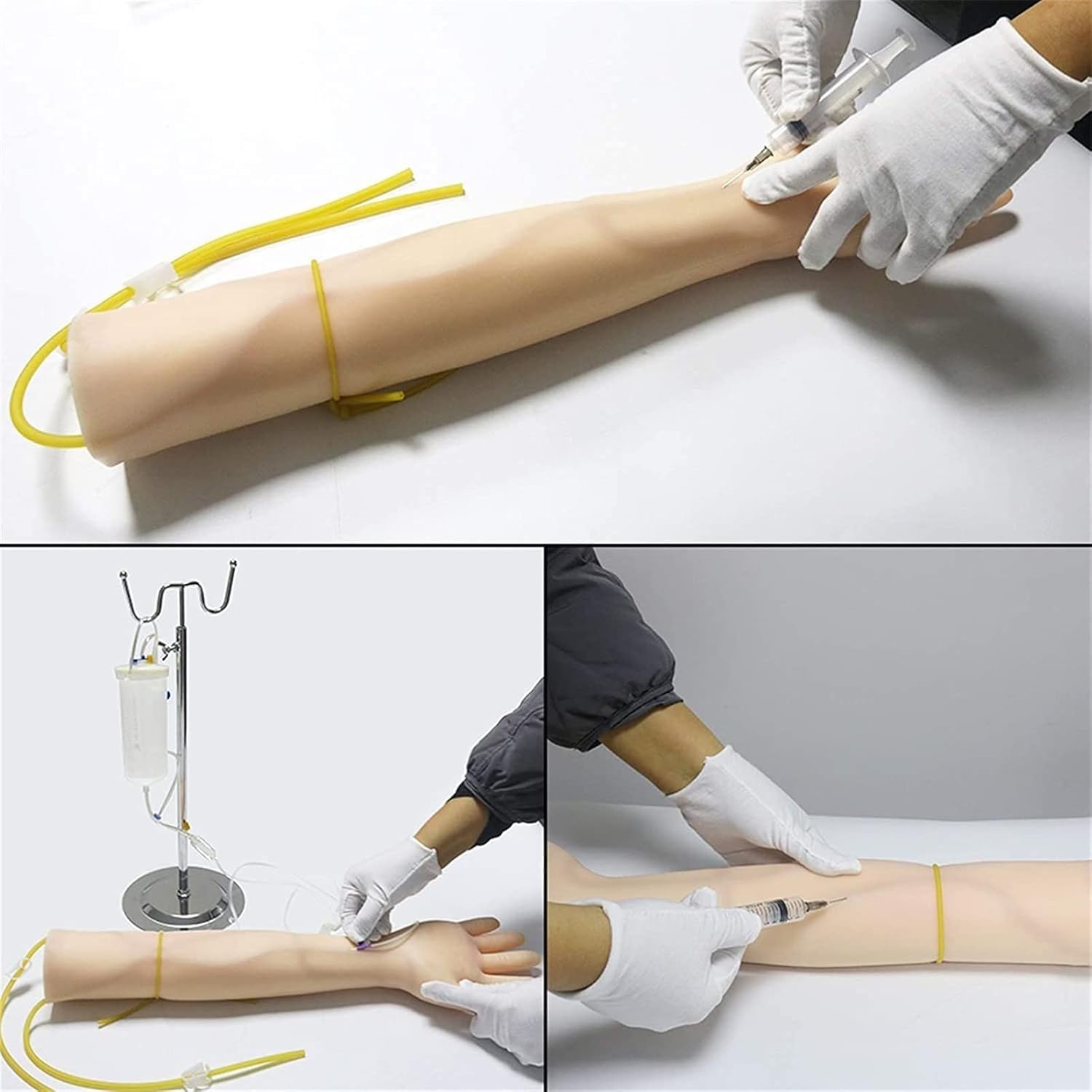 Simulation Silikon Arm Venenpunktion Injektion IV Hand Set linken und rechten Arms Trainingsmodell Medizin Pflege Chirurgische Praxis Spezielle IV Praxis Puppe Arm Injektion