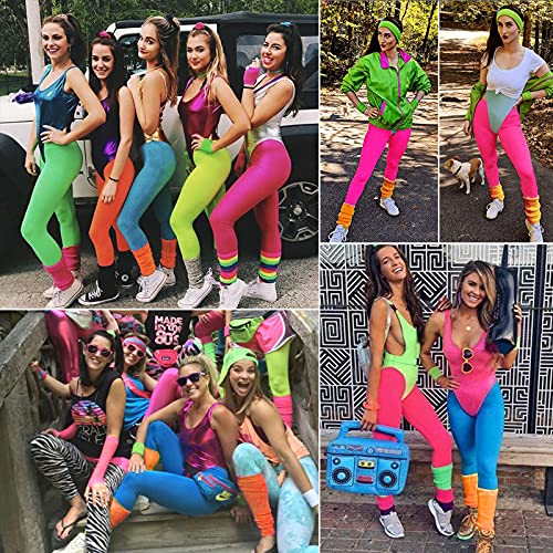 Dreshow 80S Women Neon Leg Warmers Ribbed Knit Long Socks For Sports Party Accessories #TOP1