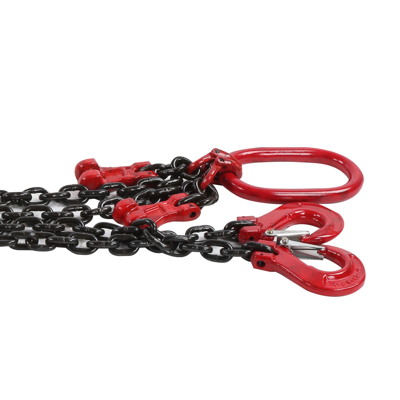 1 Filo Atena di Traino, Catena di Sollevamento Regolabile, Catena di Sollevamento, 2 Ganci Regolabile per Gru, 2 Metri, 4,75 Tonnellate, 8 mm