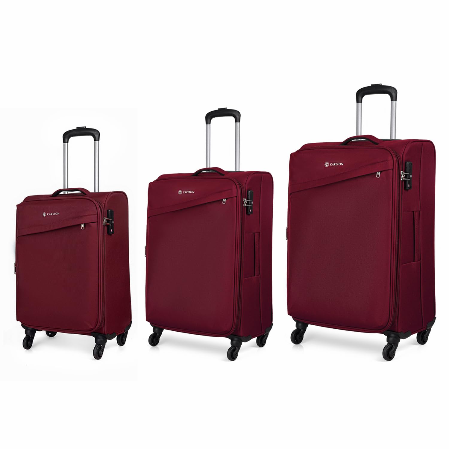 Lords - S03 Set of 3 (Cabin+Medium+Large) Trolley Bag, Cm | TSA | 4 Wheels | 3 Year International Warranty | Grey