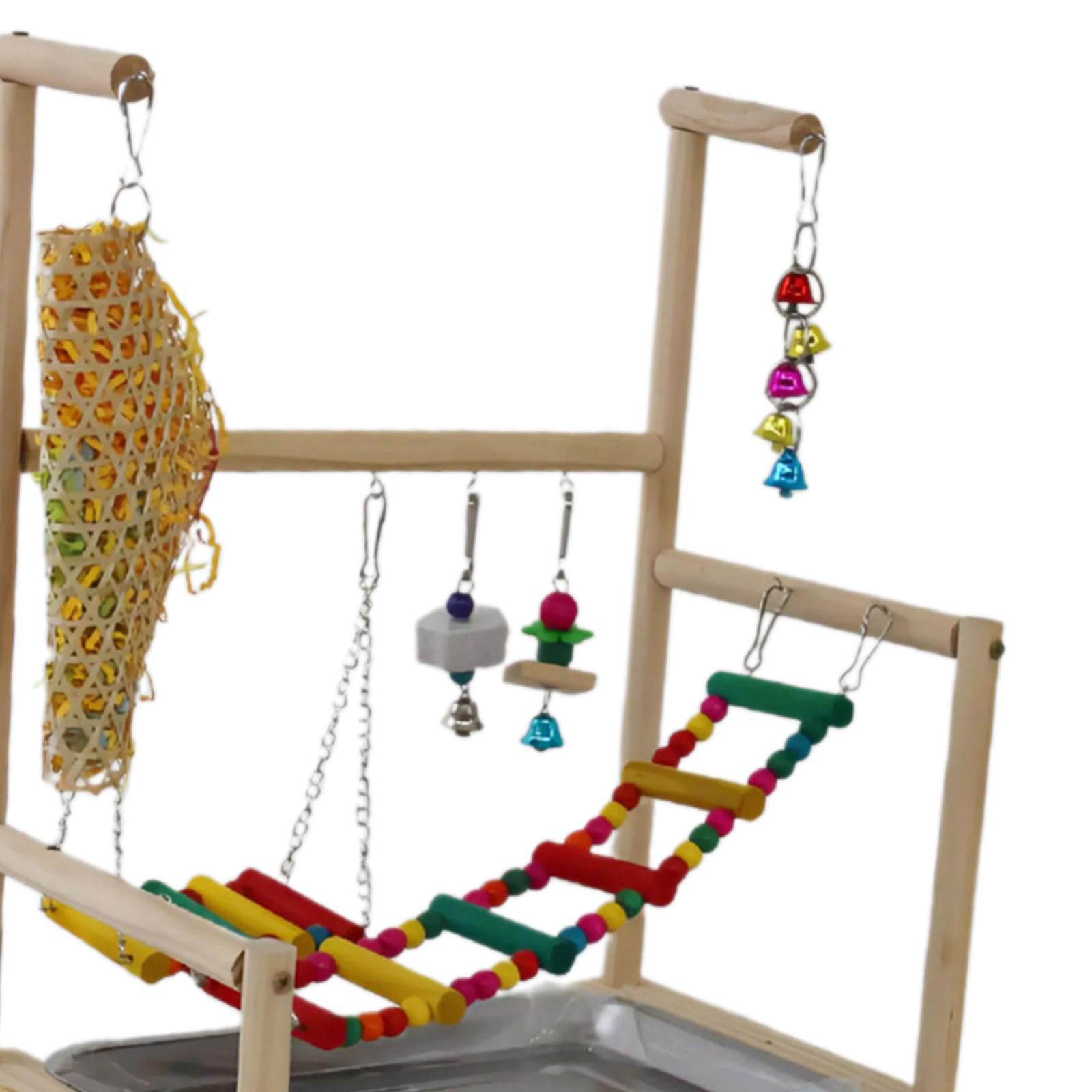 Parque de Juegos para Pájaros, Pájaros, Accesorios para Jaulas de Pájaros, Soporte de Juego para Loros, Percha de Madera para Periquitos, Pinzones