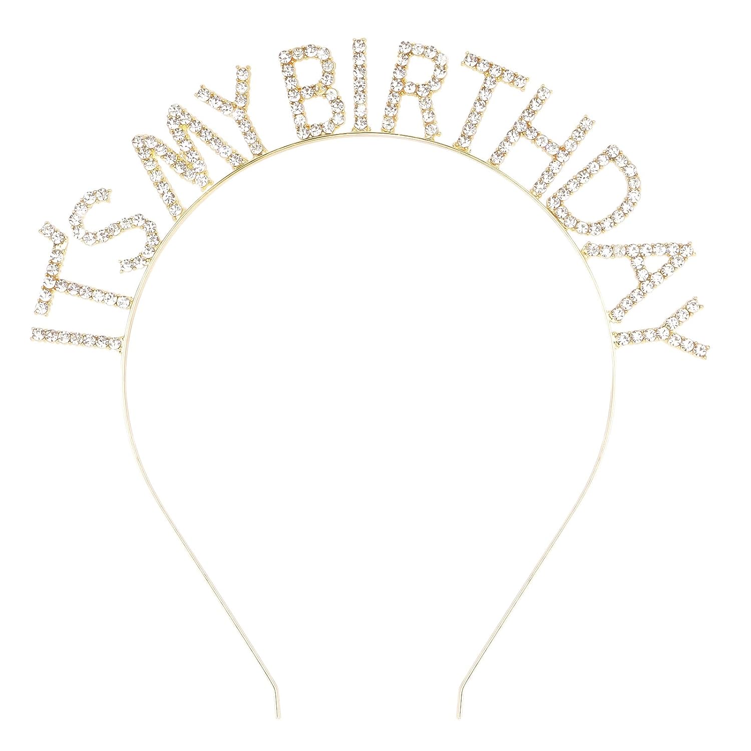 Gold Birthday Crown for Girls, Cute It's My Birthday Headband Tiara for Women, Happy Birth Day Headband Birth Day Decorations Gifts for Women