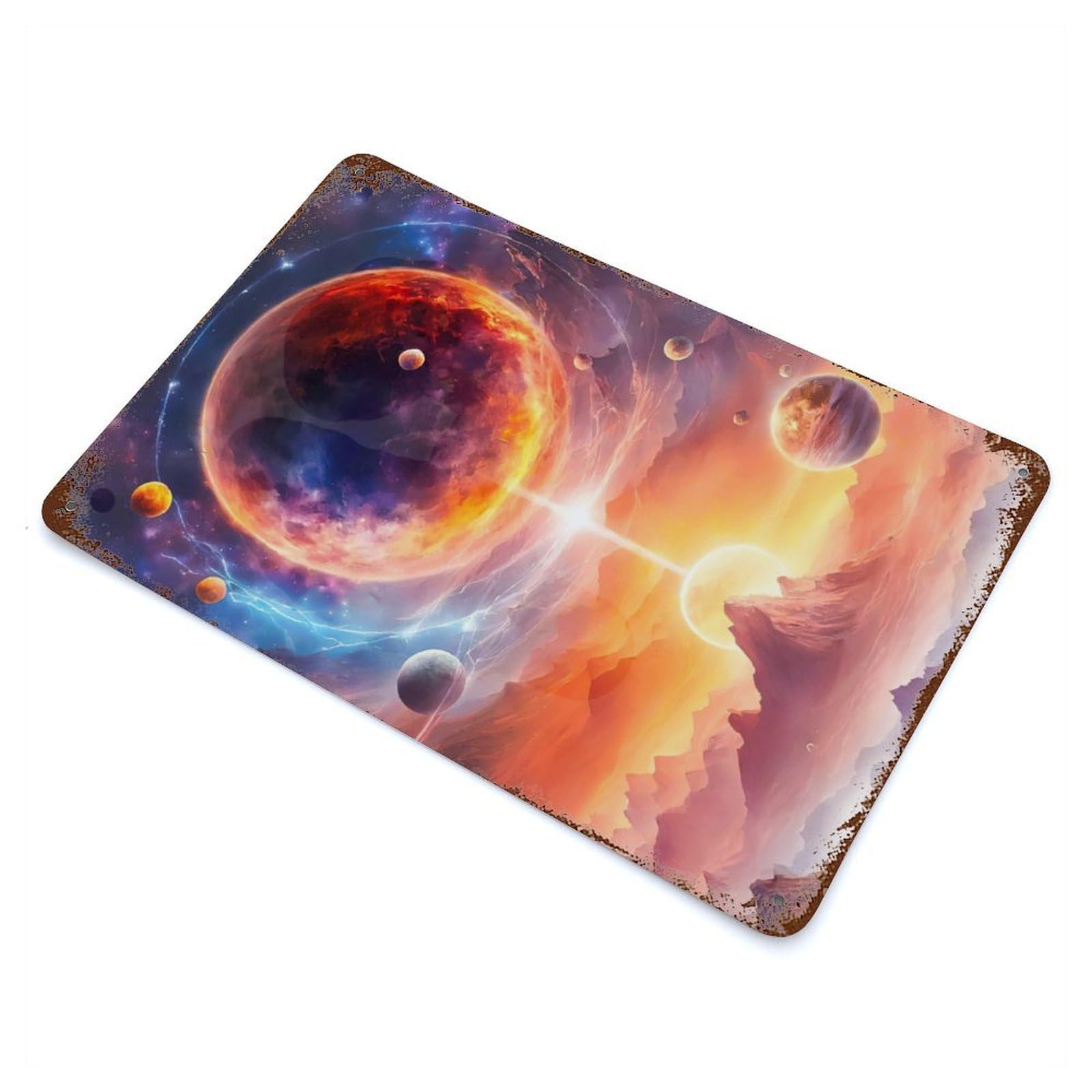 Space Magic Rusty Metal Tin Sign 11.8"x7.9", Ideal for Farmhouse, Kitchen And Entryway Decor