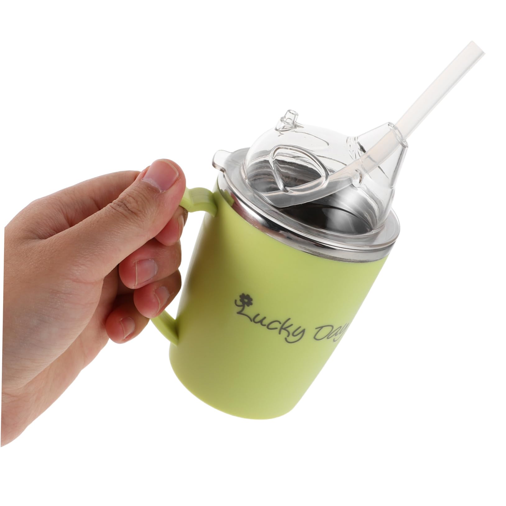Hohopeti Inoxidable Vaso Silicona 350ml de Pajita de Acero Alimentación
