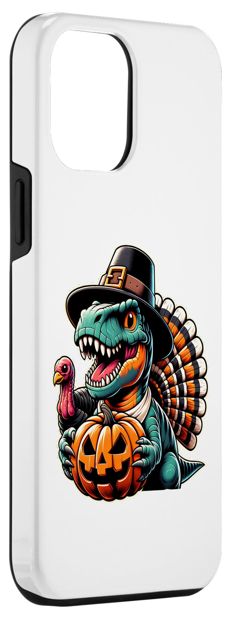 iPhone 15 Plus Turkey saurus Rex Dab Funny Thanksgiving Turkey Dino Case - Image 3