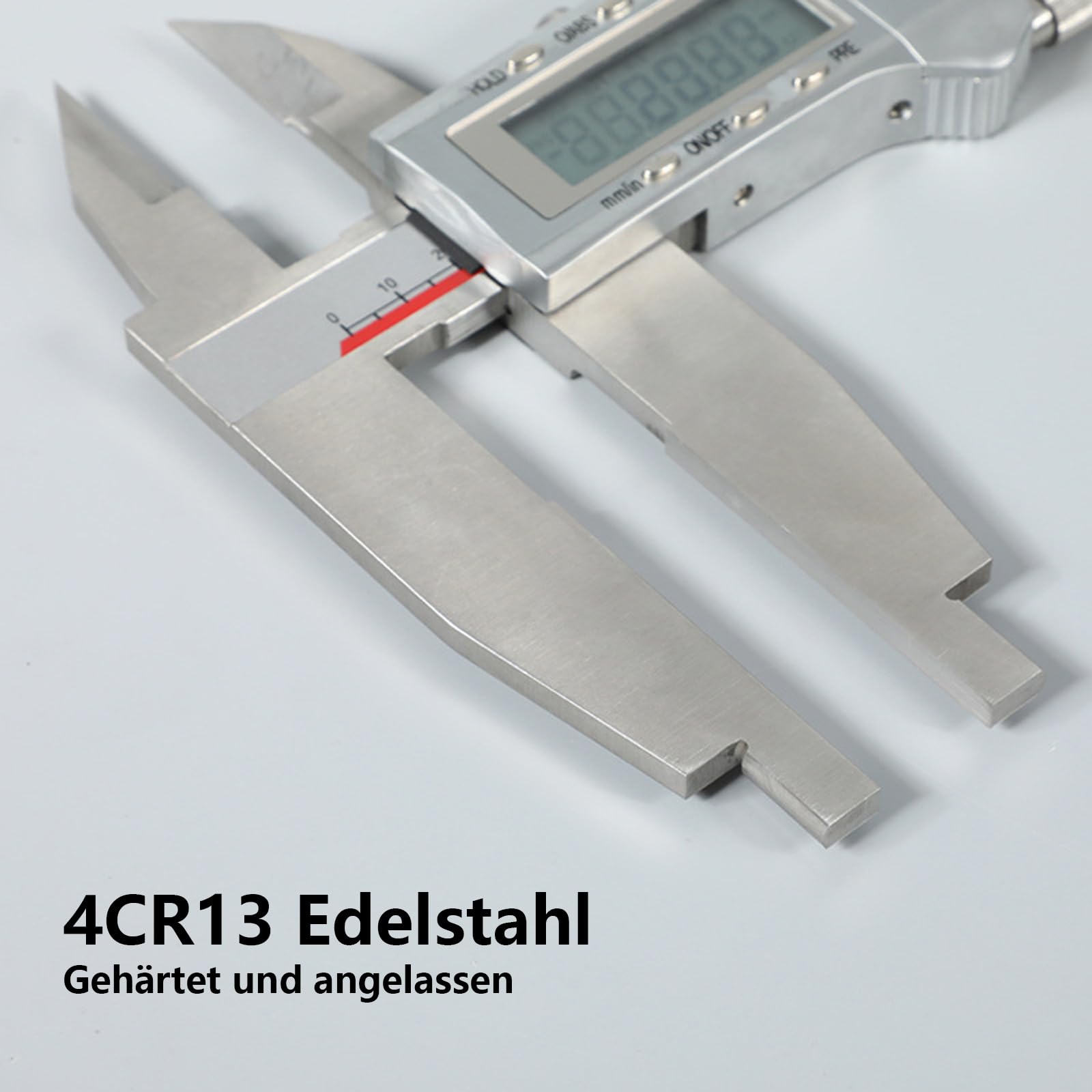 Digitaler Messschieber 400mm mit 100mm Messspitzen, Hochpräzise Edelstahl Schieblehre, LED Display, Innen- und Außenmessung (Messspitzen: 100mm)