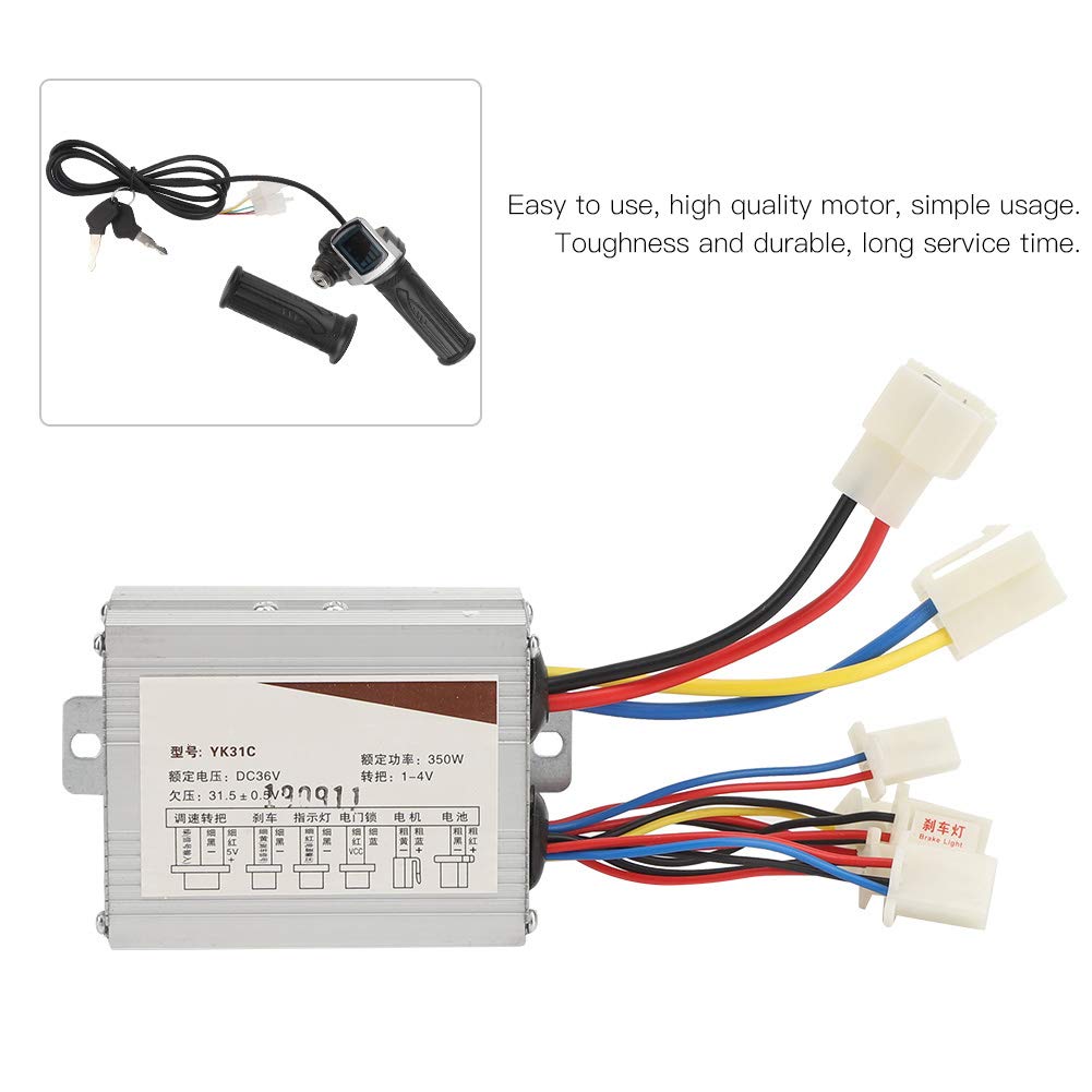 Dilwe Poignée D'accélérateur électrique 36V 350W avec Accessoire de Contrôleur de Verrouillage, Vélos électriques et Pièces de Rechange