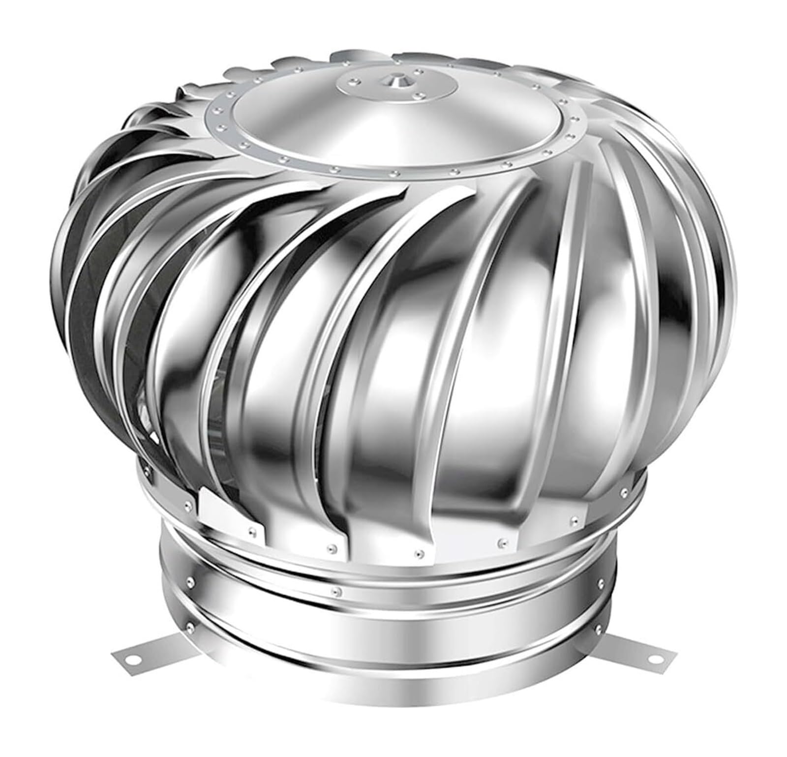 EBZFASO Galvanized Steel Roof Vent Cowl, Rotating Chimney Hood Cap Stainless Steel(200mm/7.87in)