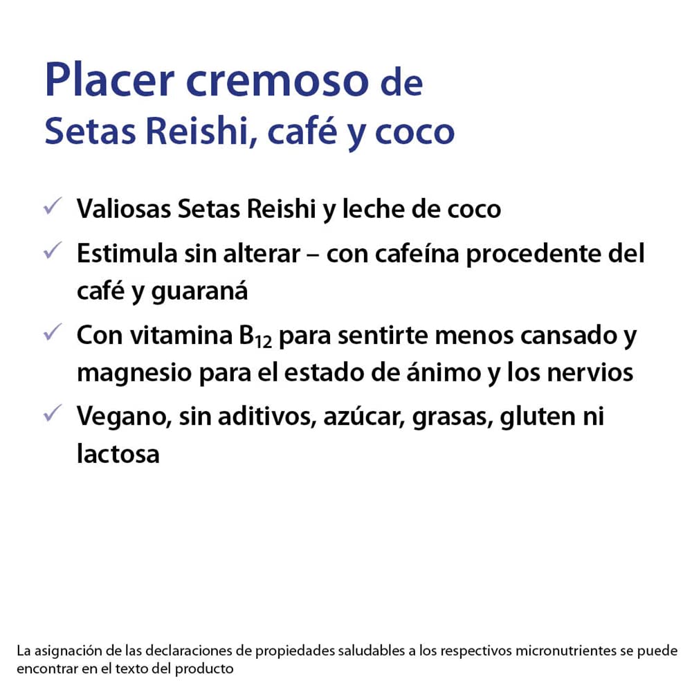 Dr. Jacob´s Café Soluble Reichi Vegano con Seta Reishi y Extracto de Guaraná y Ginseng Enriquecido con Magnesio y Vitamina B12 I Café Energizante Sin Glúten Lactosa ni Soja I Lata 180 g I 36 tazas