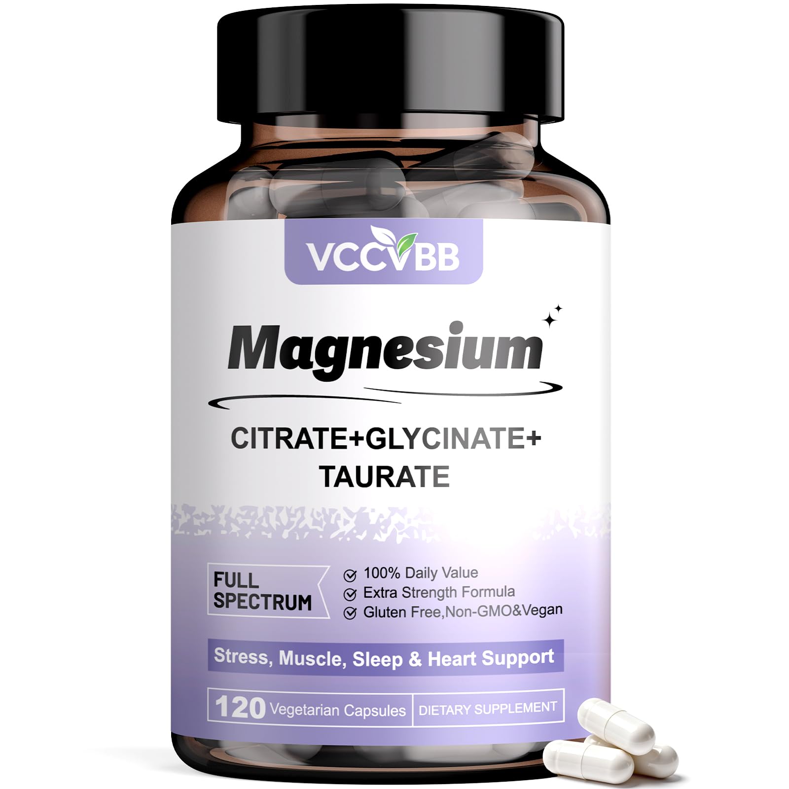 Magnesium Glycinate, 500mg Elemental Magnesium Supplement, 120 Capsules Flavor500 120 Count (Pack of 1)