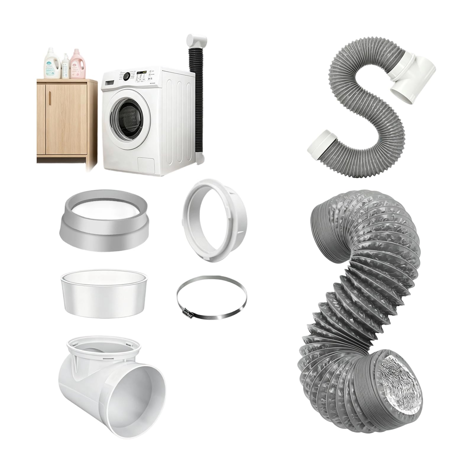 Colección de ventilación para secadora con mangueras resistentes