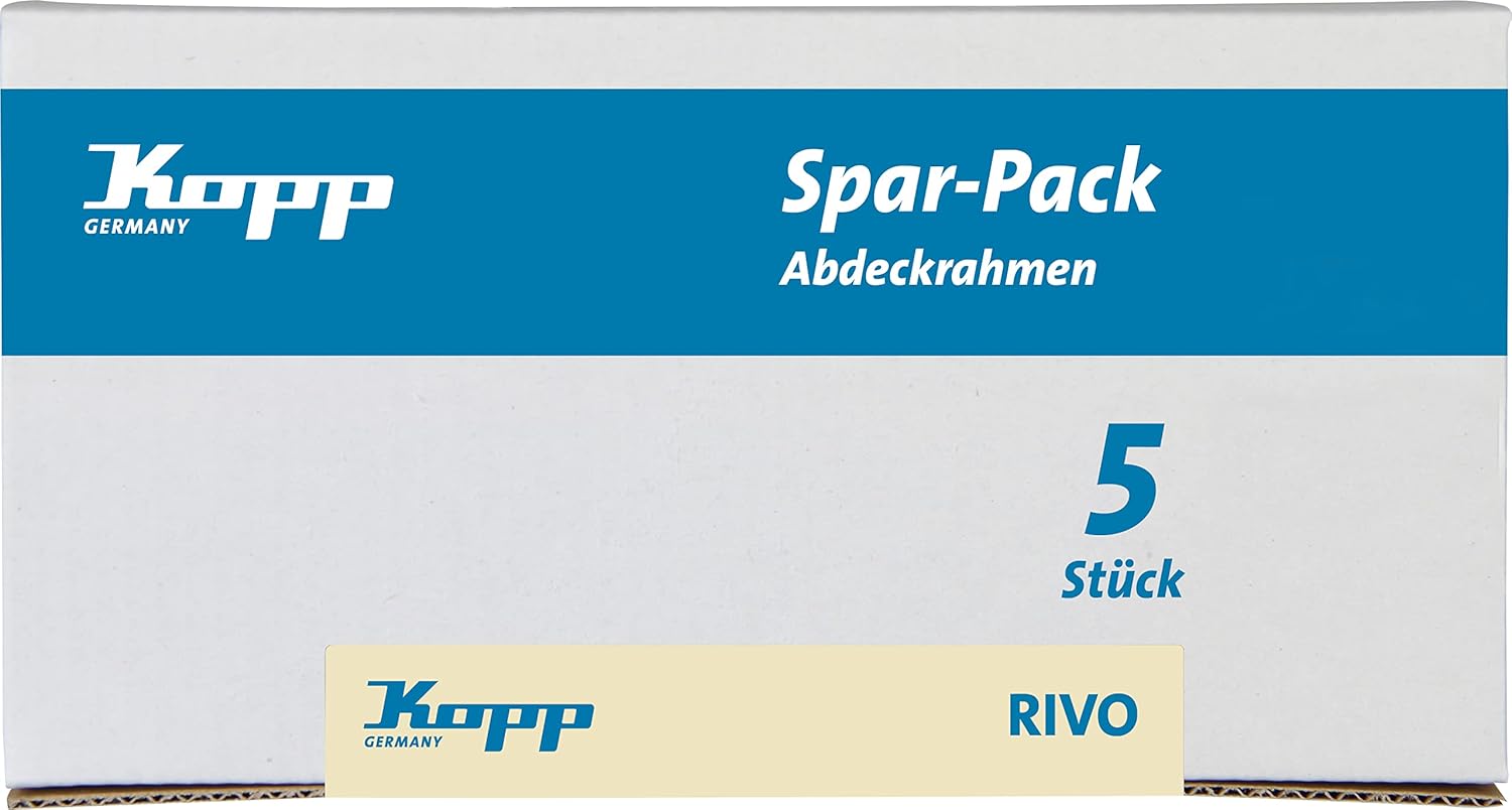 Kopp Rivo 404601050 Professional Pack of 5 Cover Frame for 2 Sockets