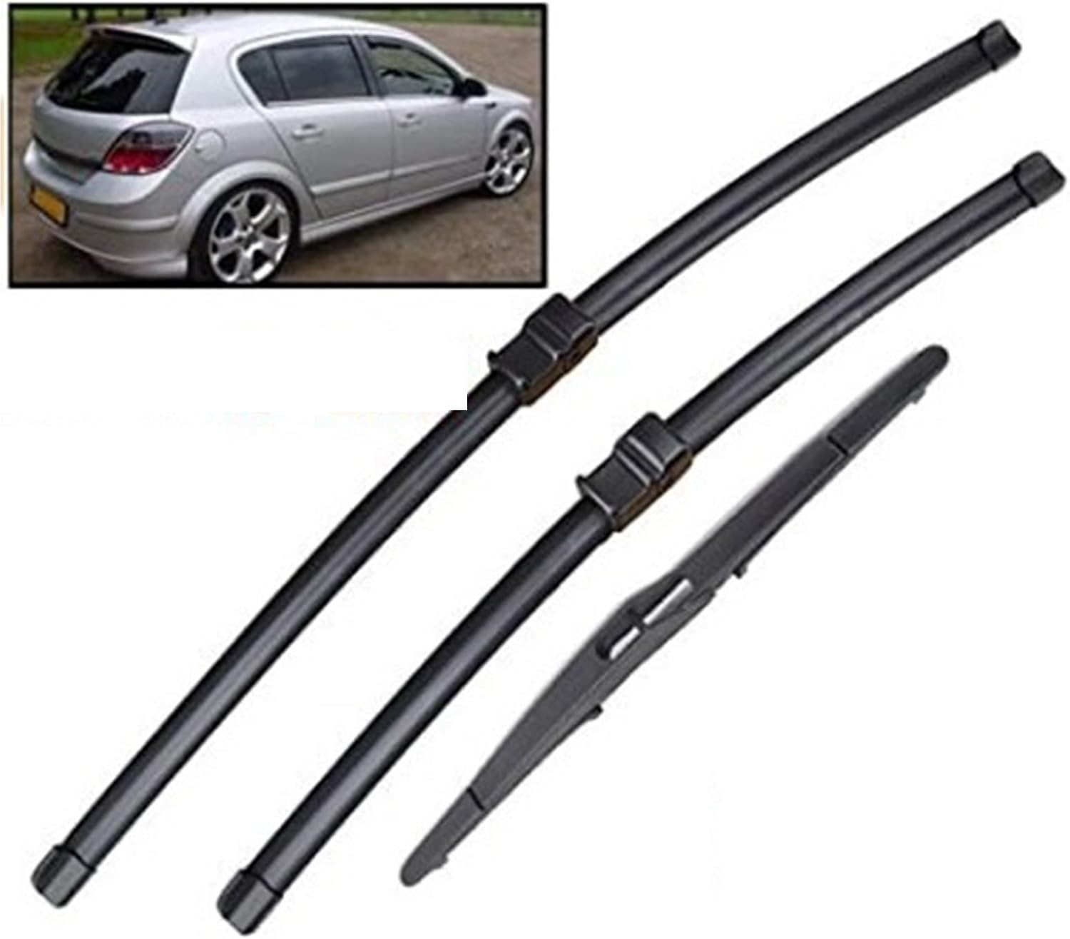 YIXINYI 3 Pcs Front + Rear Windscreen Wiper Blades for Opel Astra H LHD 2004-2009, Windshield Wipers Exact Match Replacement Consistent All Climate Efficiency