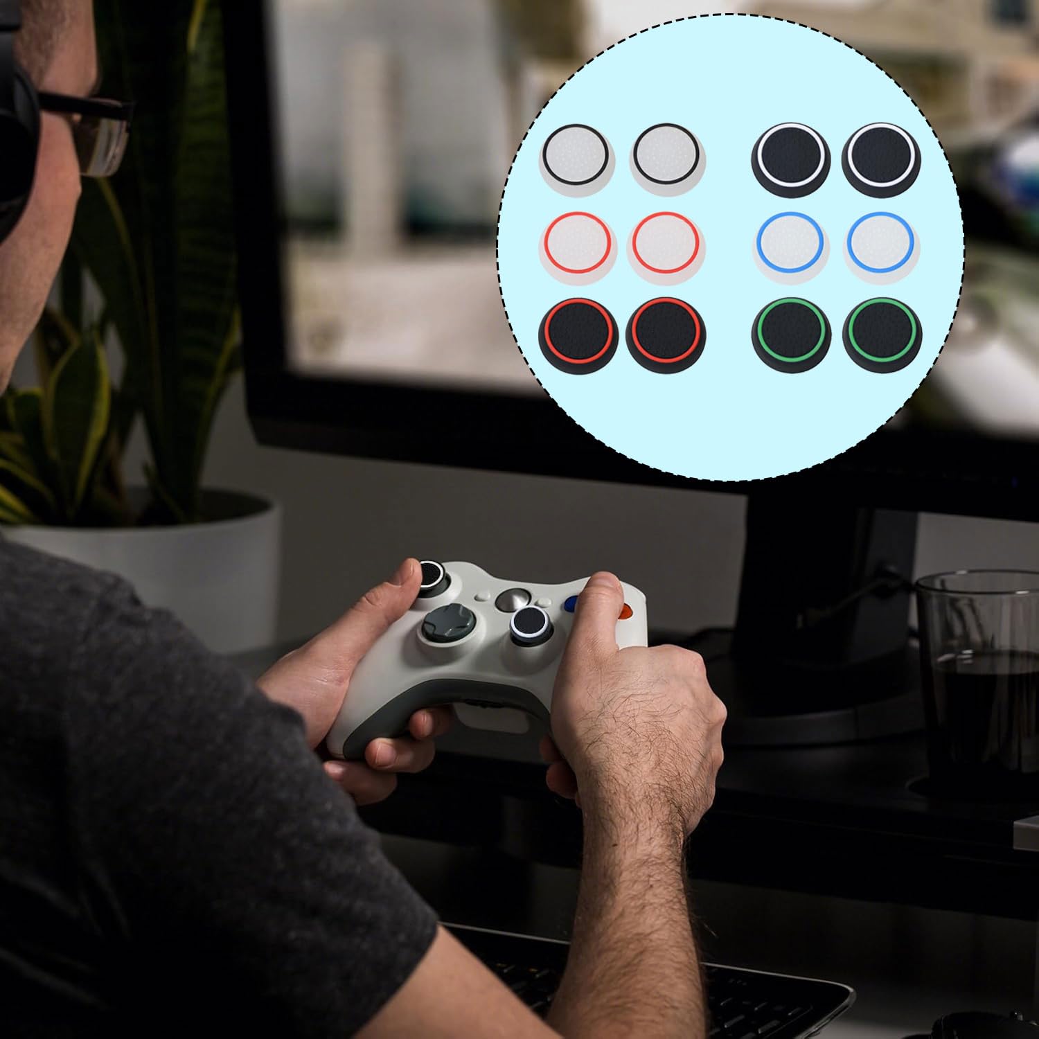 20 sztuk silikonowych kapsułek zamiennych do Joysticka, antypoślizgowa osłona ochronna na pokrętła kontrolera, kompatybilna z PS5, PS4, dla akcesoriów do kontrolerów gier Comfort