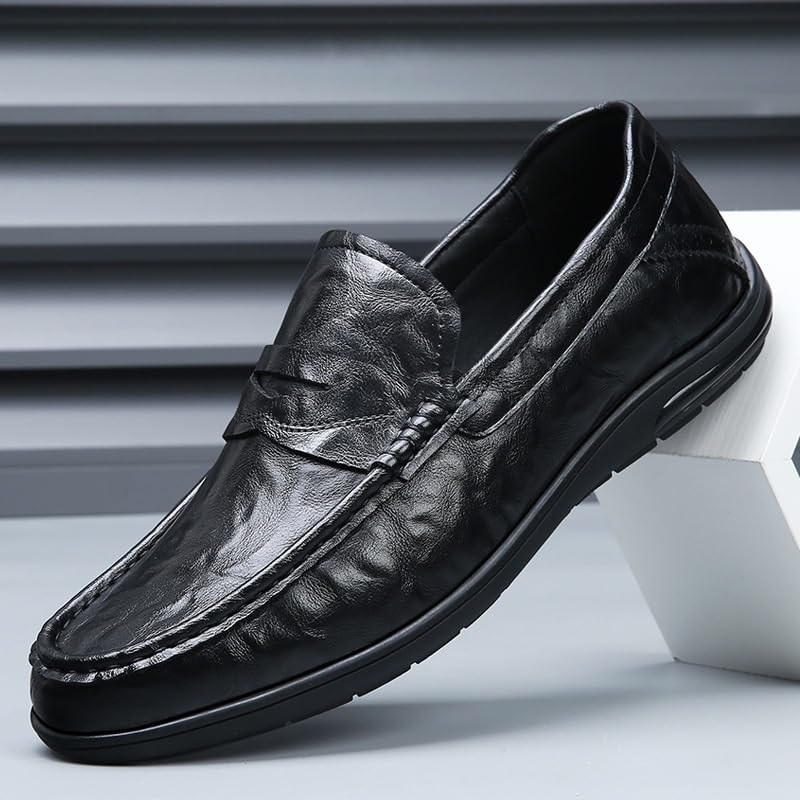 Men's Oxford Dress Slip-On Shoes Breathable Business Classic Lightweight Comfortable Loafers Shoes3