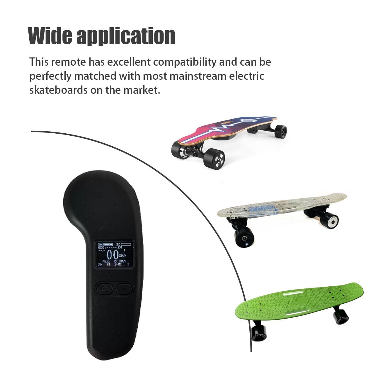 Télécommande Pour Skate électrique – 3 Modes De Vitesse, écran D'état, Batterie 300 MAh – Matériau ABS