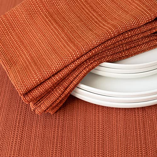 Benson Mills Textured Fabric Cloth Napkin For Fall, Harvest, And Thanksgiving Tablecloths (18" X 18" Napkin Set Of 4, Bison/Rust/Burnt Orange) #TOP3