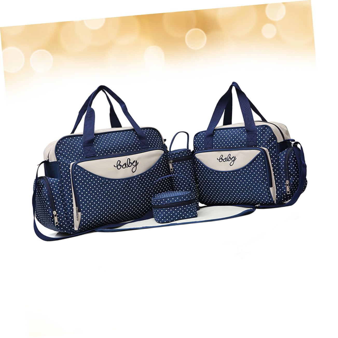 GALPADA Mama Tasche 5 Stück mit Großem Fassungsvermögen aus Stoff | Blau, Superleicht und Vielseitig, Chic und Fashion, für Gym und Strand