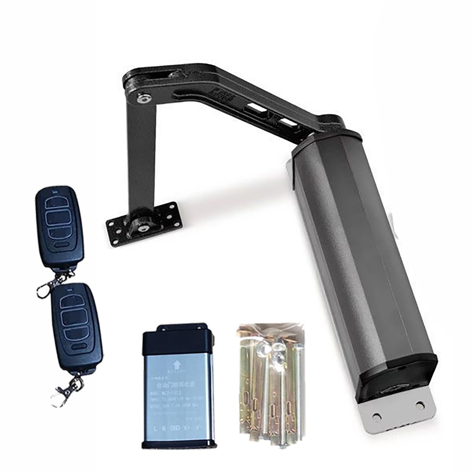 Opérateur de porte automatique à bras télescopique ajustable noir 1pcs