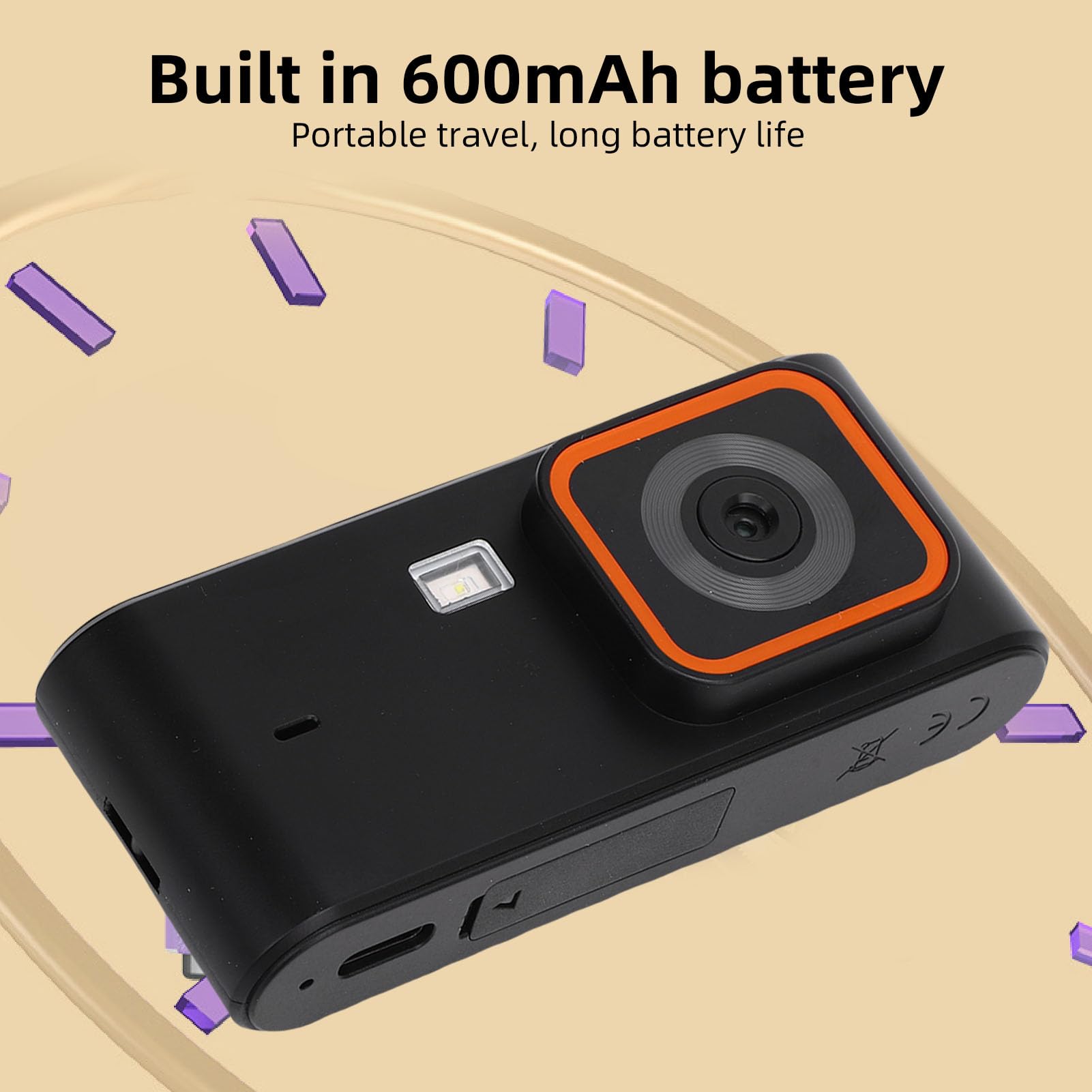 Gugxiom Aparat Cyfrowy, FHD 1080p Kamera dla Dzieci 12MP Point i Fotografuj Aparaty Cyfrowe z kartą 32 GB, Anty Shake, Kompaktowe Małe fotografię dla Dzieci Studentka Teen Girl Boy (BLACK)
