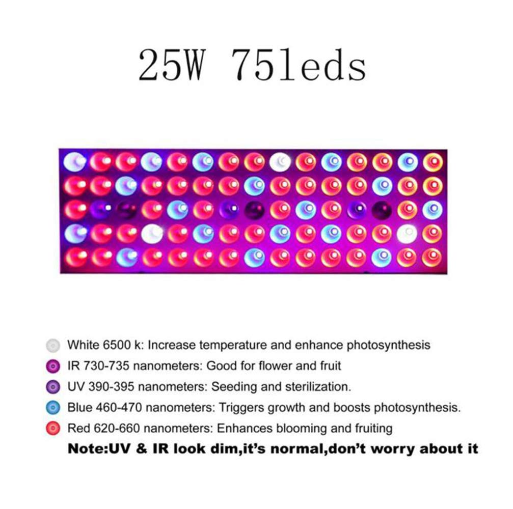 Llevado Crece Las Bombillas, 75LEDS, Full Spectrum Crece Las lámparas, para Plantas de Interior, sembrador, crianza, Verduras, Flores