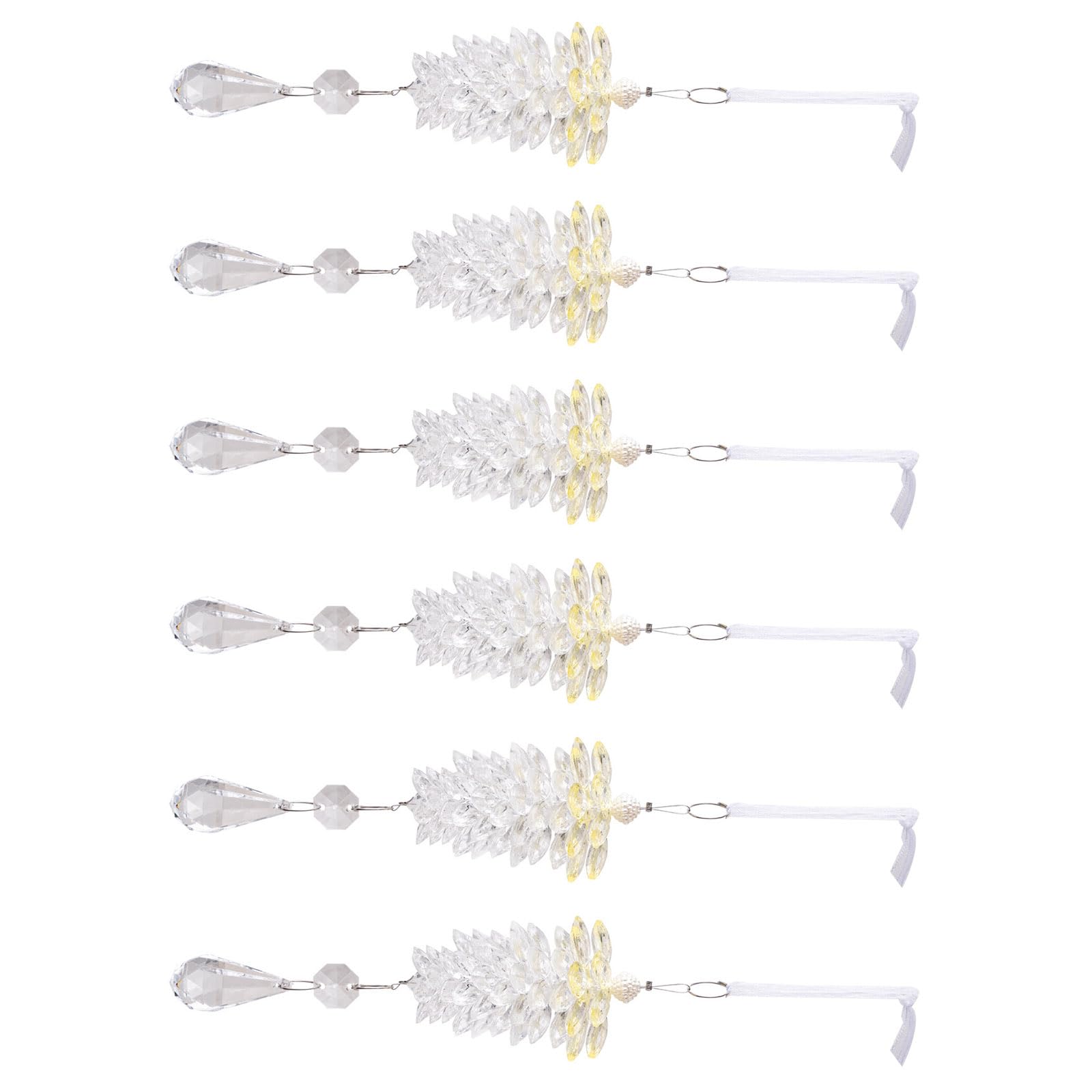 Pendentif pomme de pin acrylique Lot de 6 décorations sapin de Noël