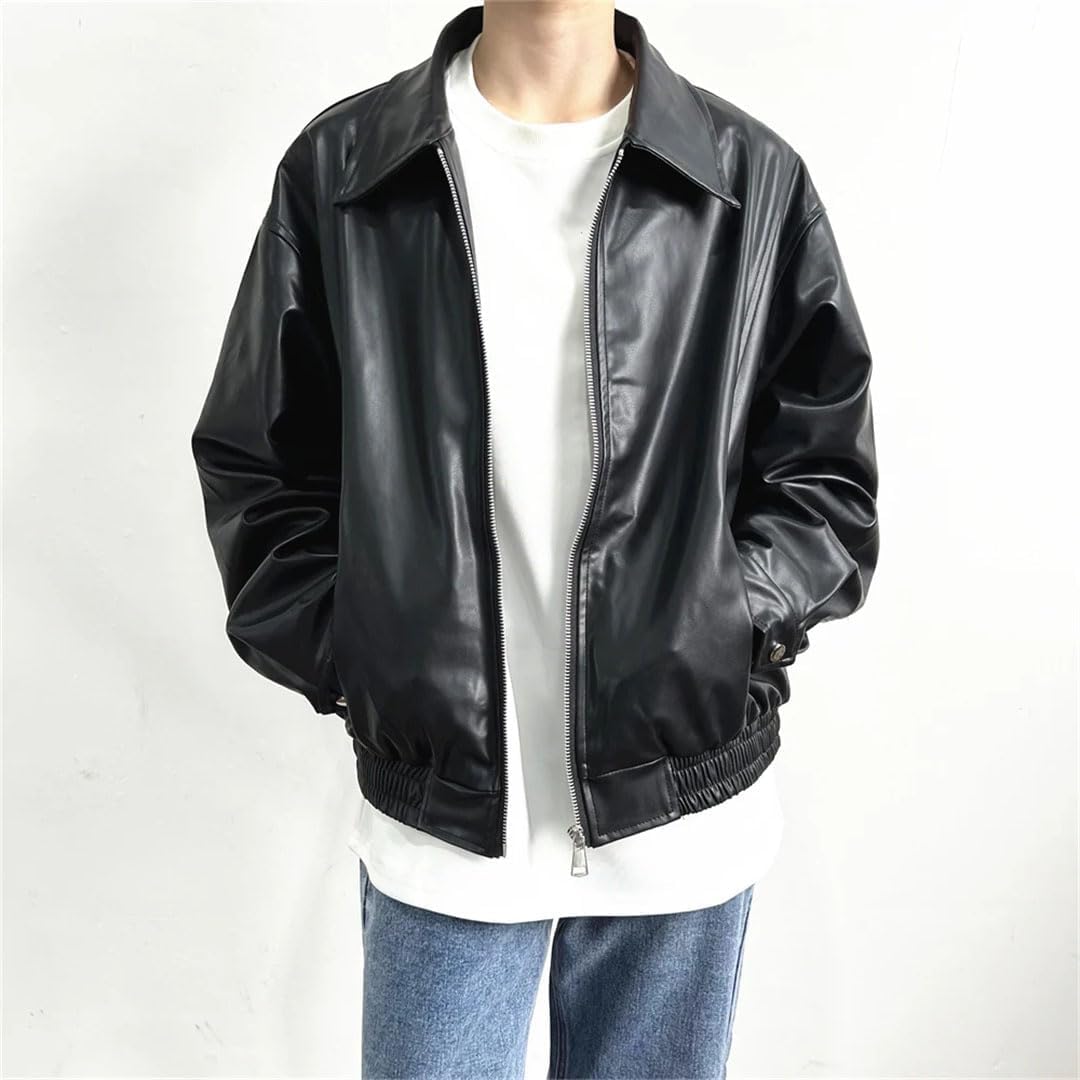 新品 即完品 F／LEATHER OVER SIZED JACKET ボア 黒 06204-