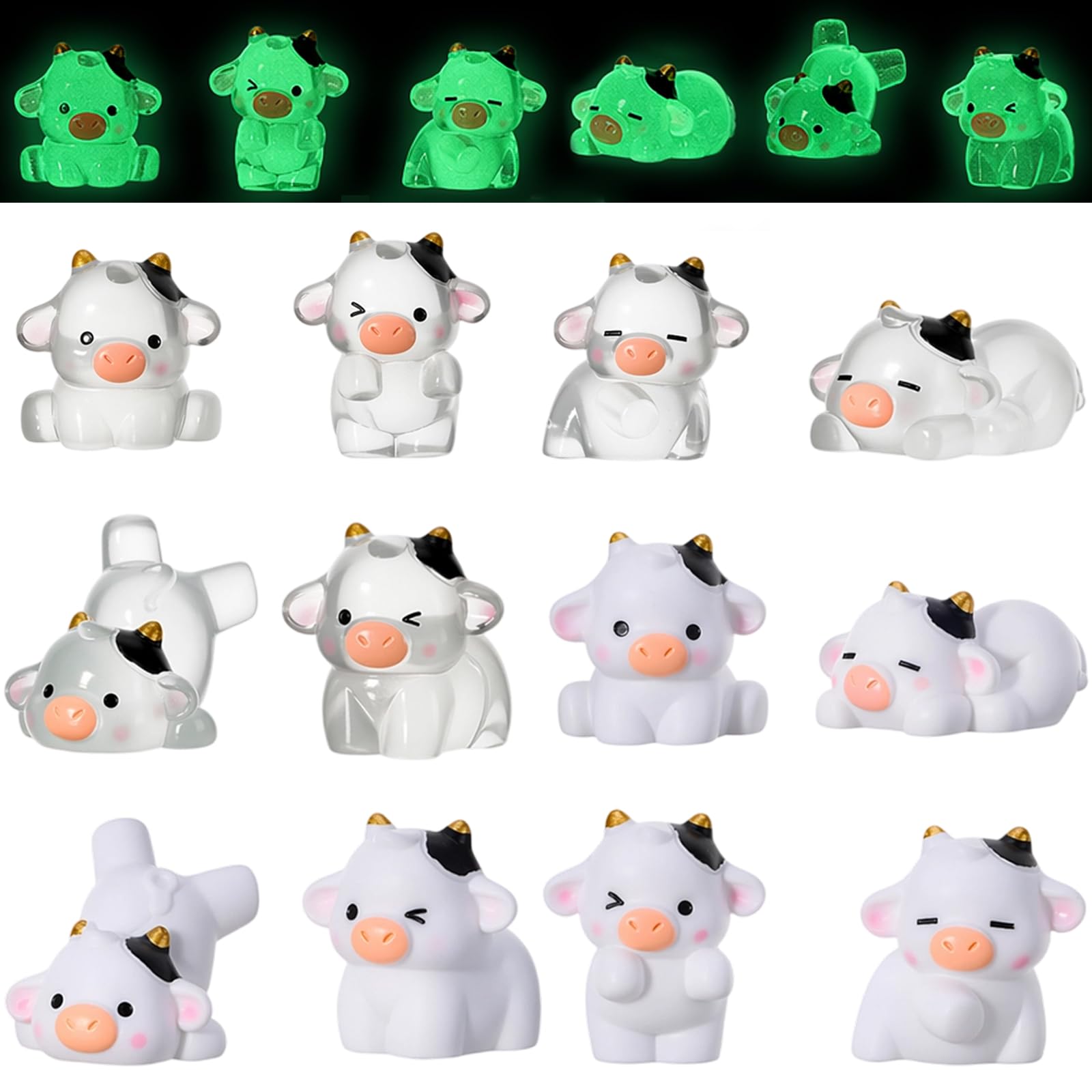 12 Pcs Mini Resin Animals Mixed Set, Mini Resin Figures and Plastic Animals, Little Animals Collection for Garden Aquarium Tabletop Dollhouse Landscape Birthday Party Decor