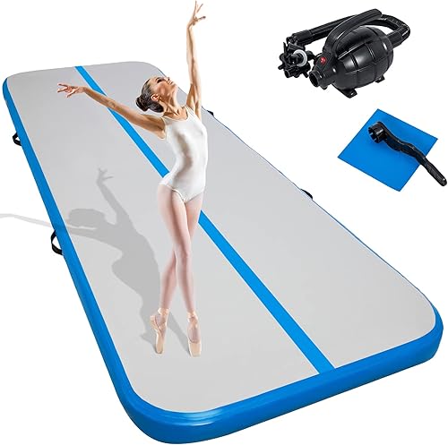 Syellowafter 191610ft Gymnastics Tumbling Air Mat 48 inch Thickness Gym Training Mat for AerobicsCheerleadingYoga w Electric Pump