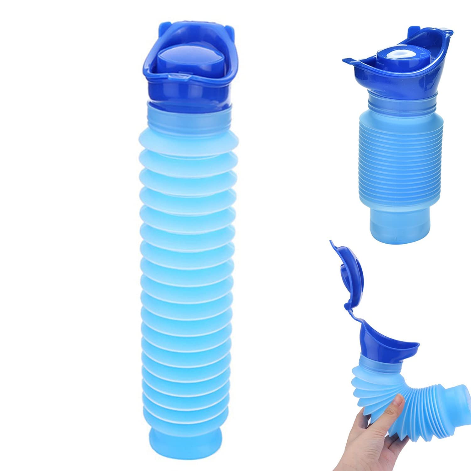 Pocket Toilet Emergency Urinal Shrinkable Portable Unisex Mobile Potty Pee Urine Bottle for Camping Travel Traffic Jam and Queuing
