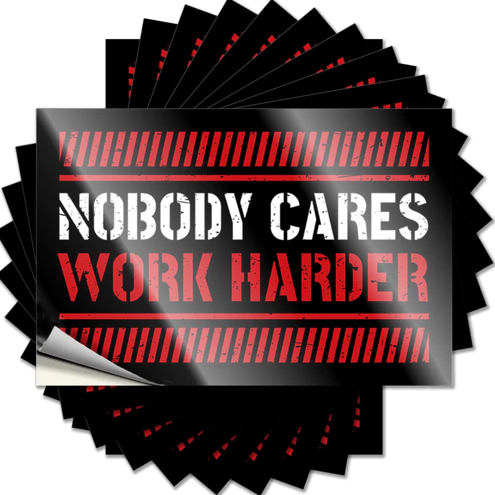 Dsoluuing Funny Bumper Sticker Nobody Cares Work Harder Funny Sticker 10 Pcs Funny Signs For Man Cave Car Sticker Decals (Size : 6X9cm)